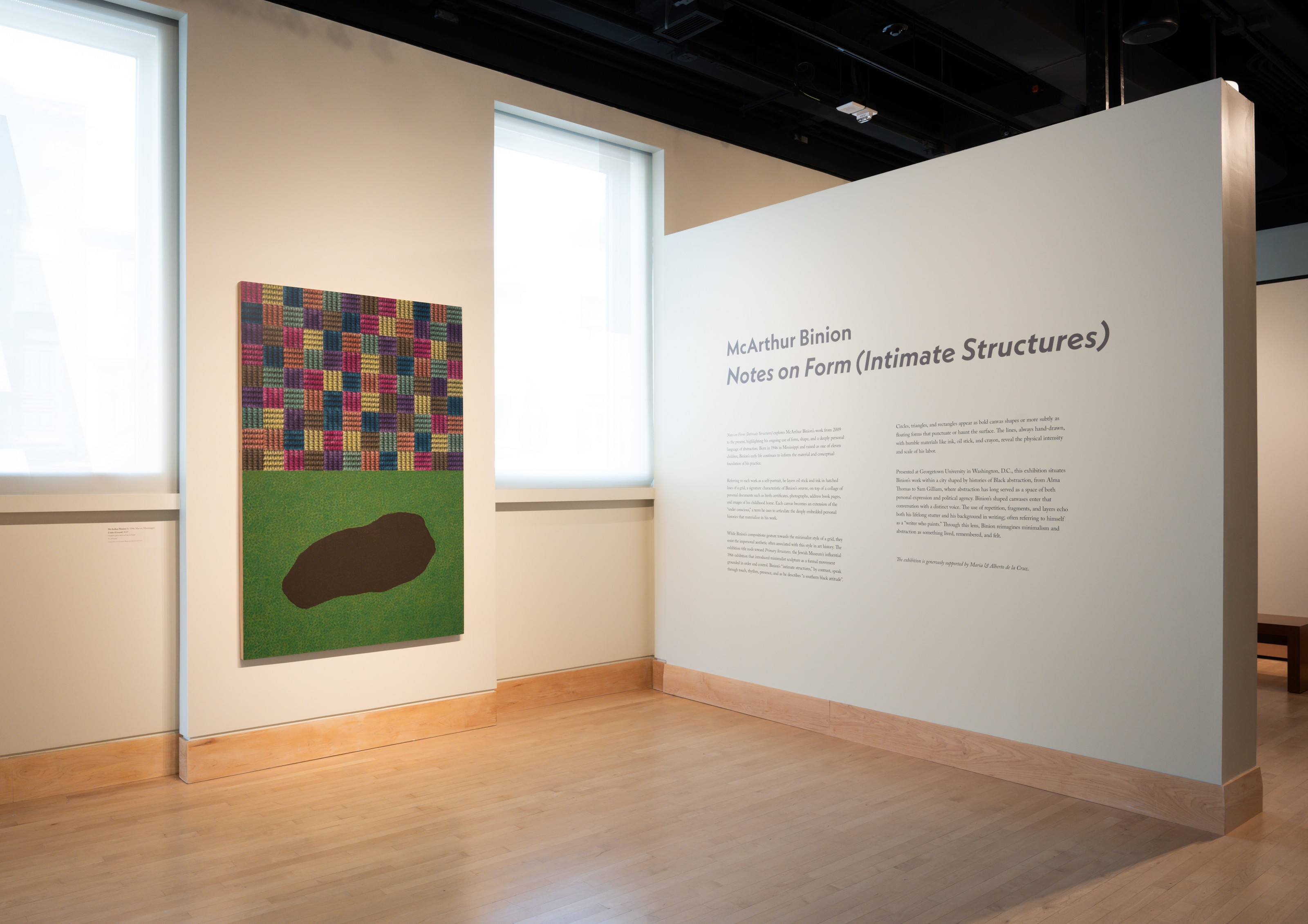 Installation view of McArthur Binion at Georgetown University Art Galleries