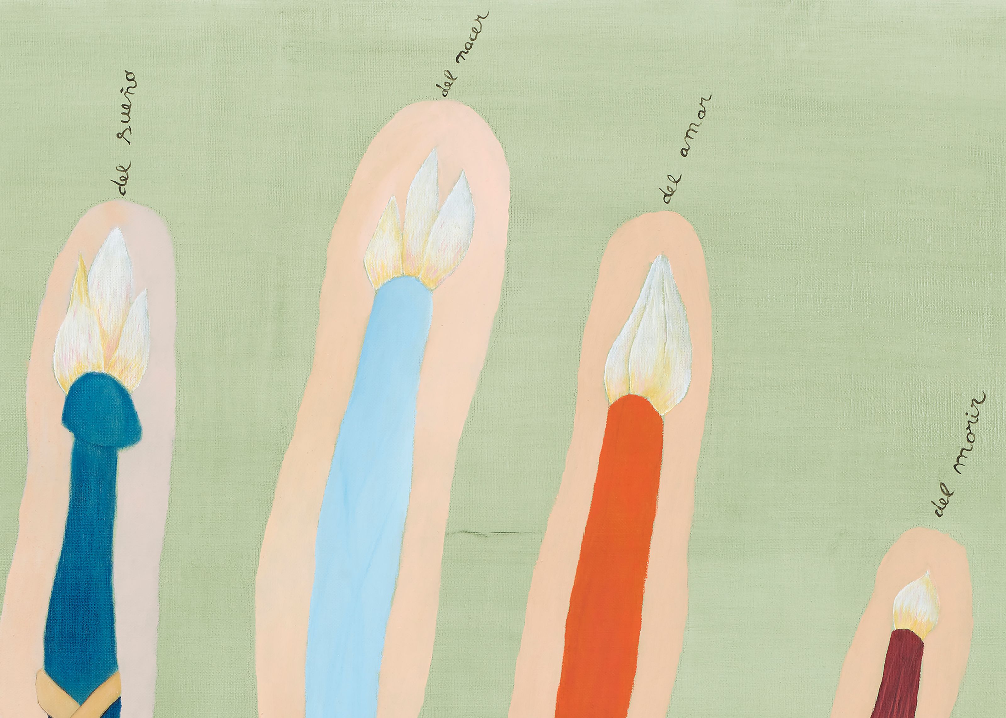 Detail of painting by Cecilia Vicuña