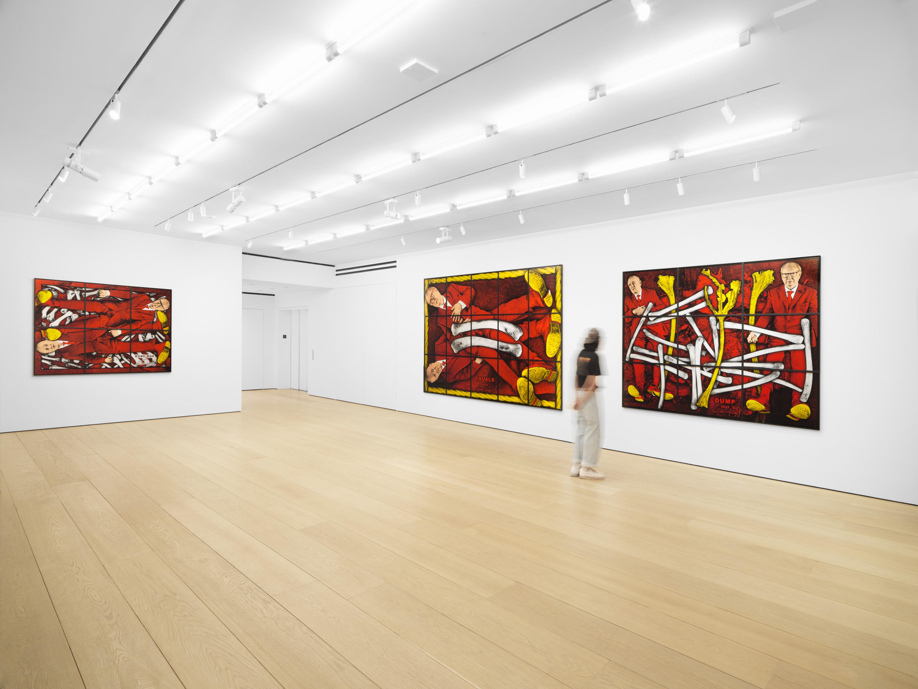 Installation view of Gilbert & George at Lehmann Maupin New York