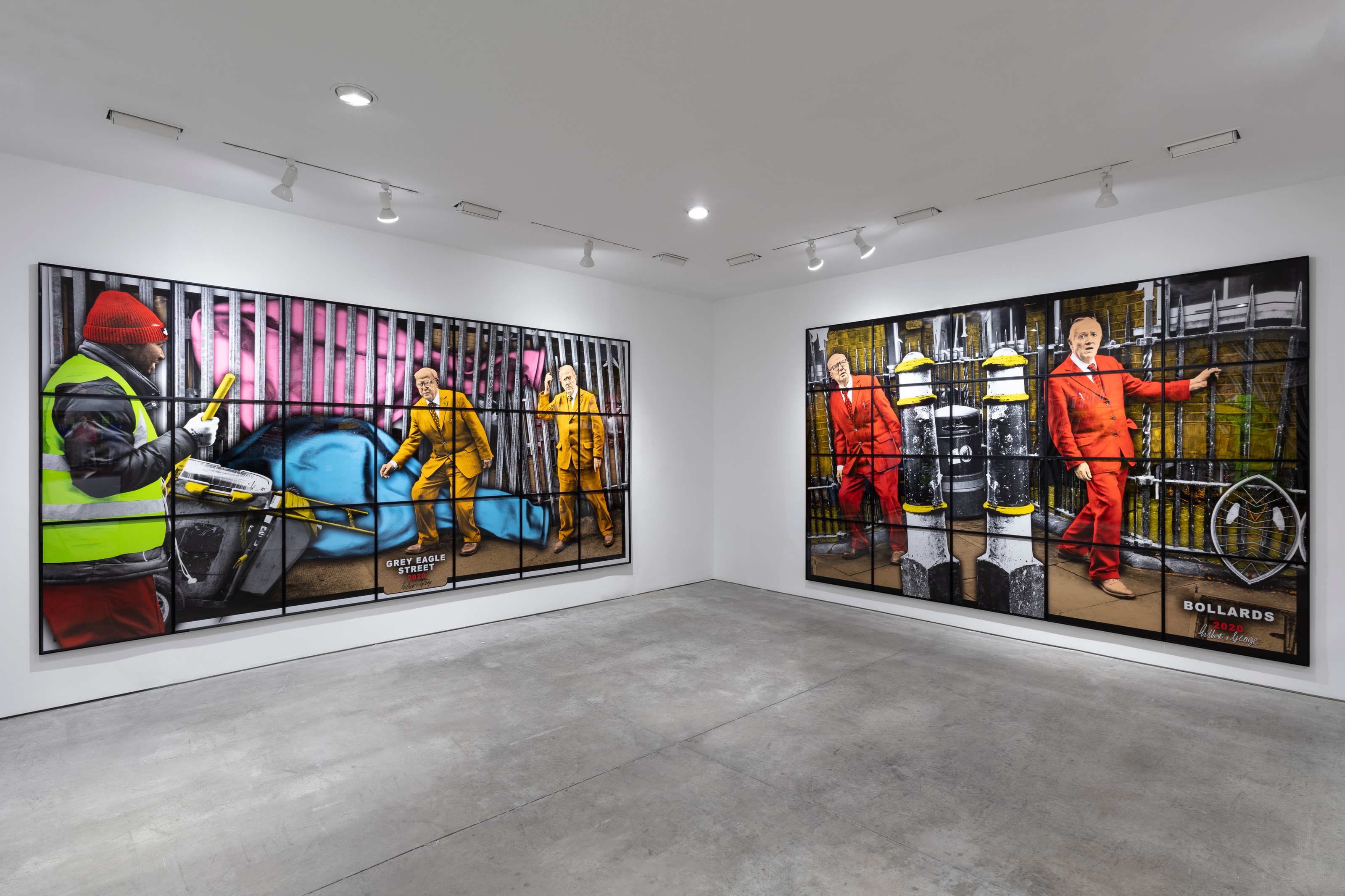 Installation view of Gilbert & George at Lehmann Maupin New York