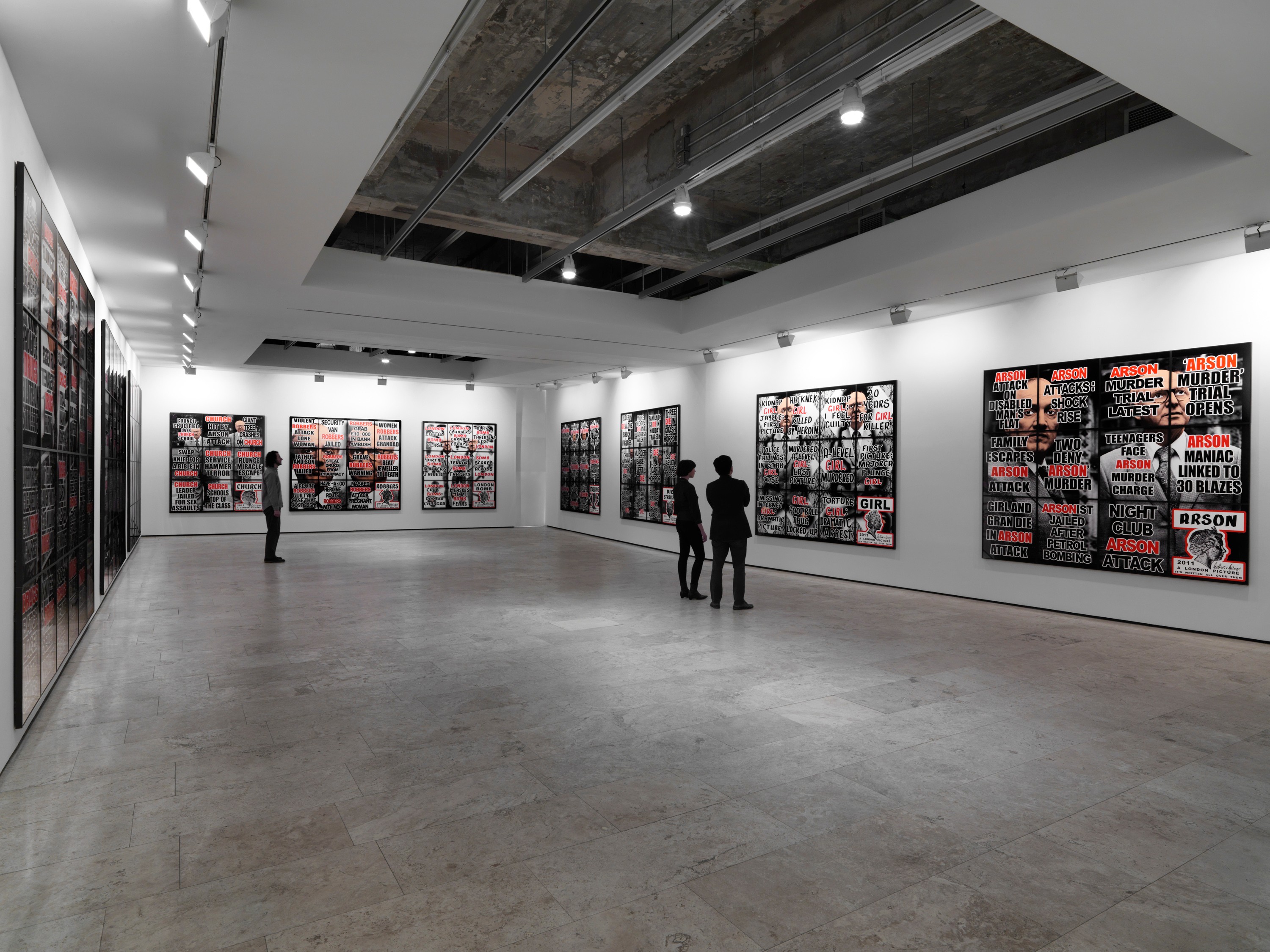 Installation view of London Pictures at Lehmann Maupin New York