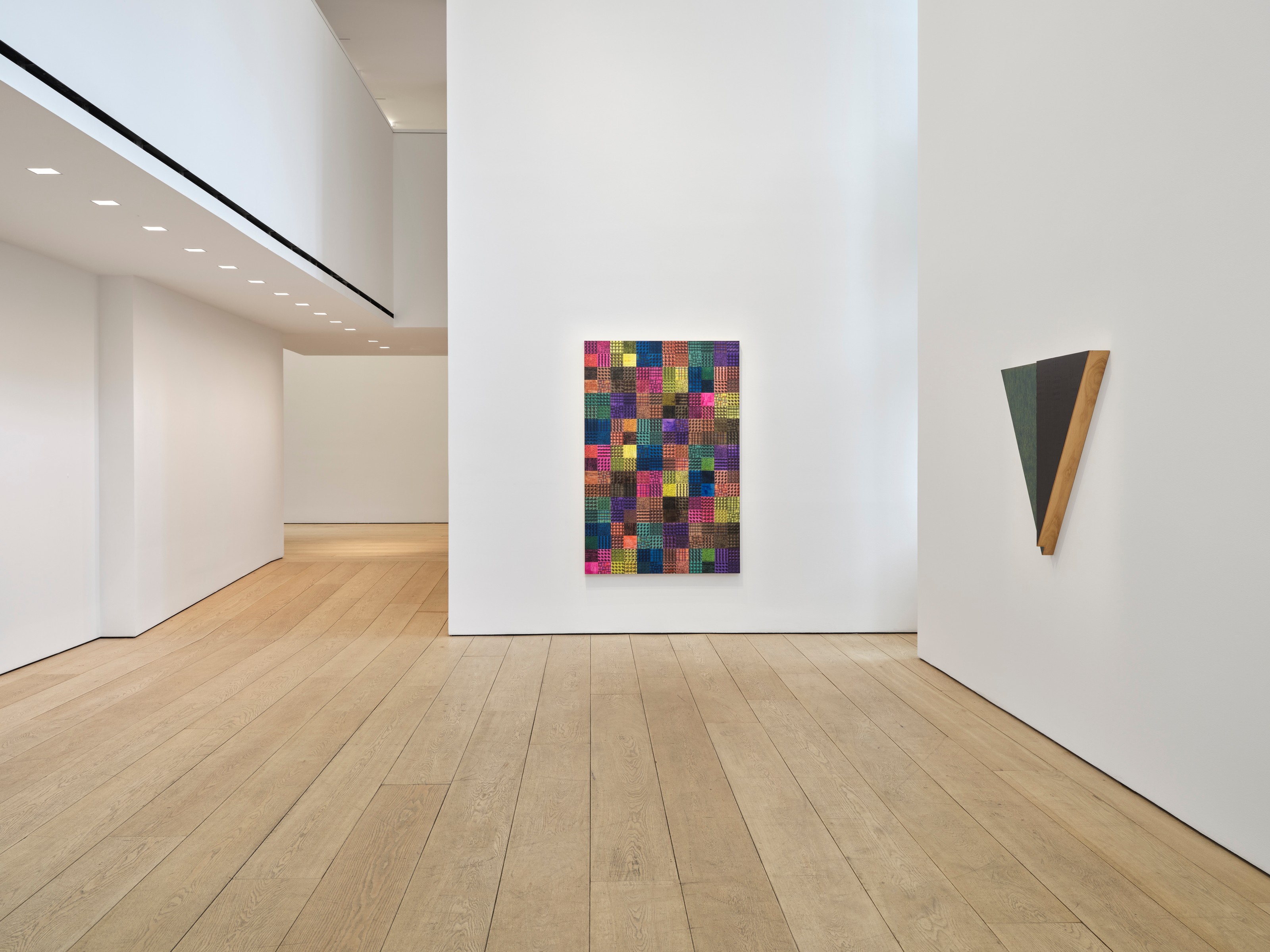 Installation view of McArthur Binion at Lehmann Maupin New York