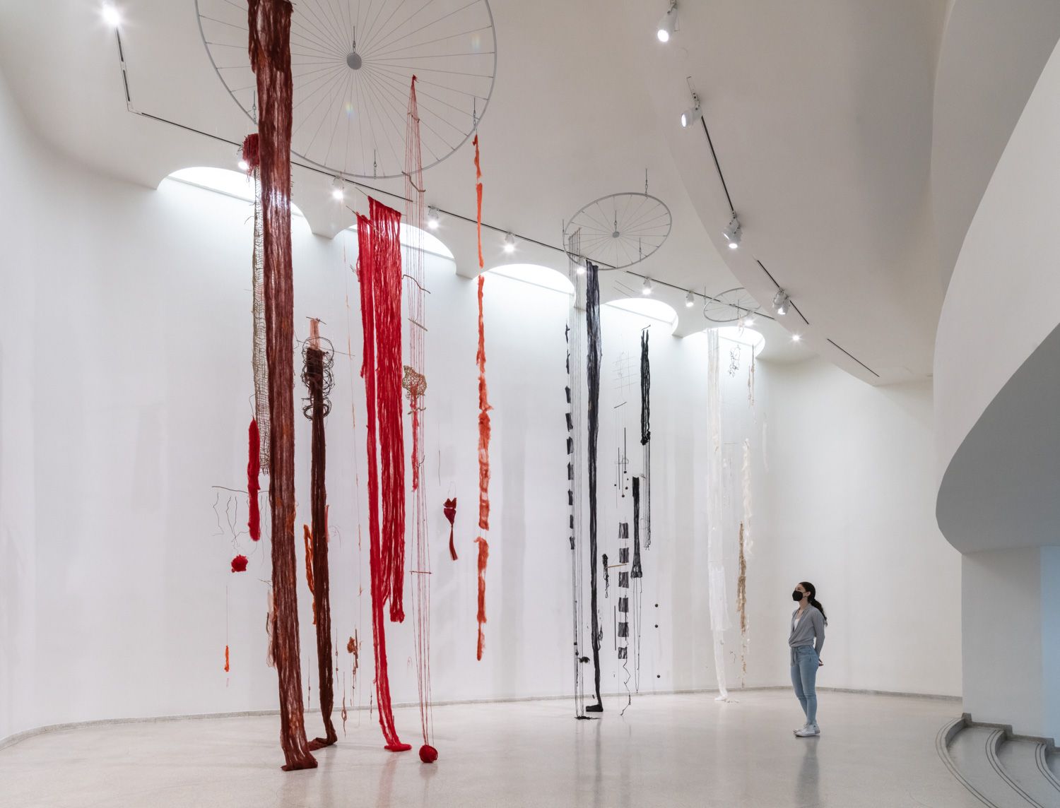 Cecilia Vicuña installation at the Guggenheim Museum