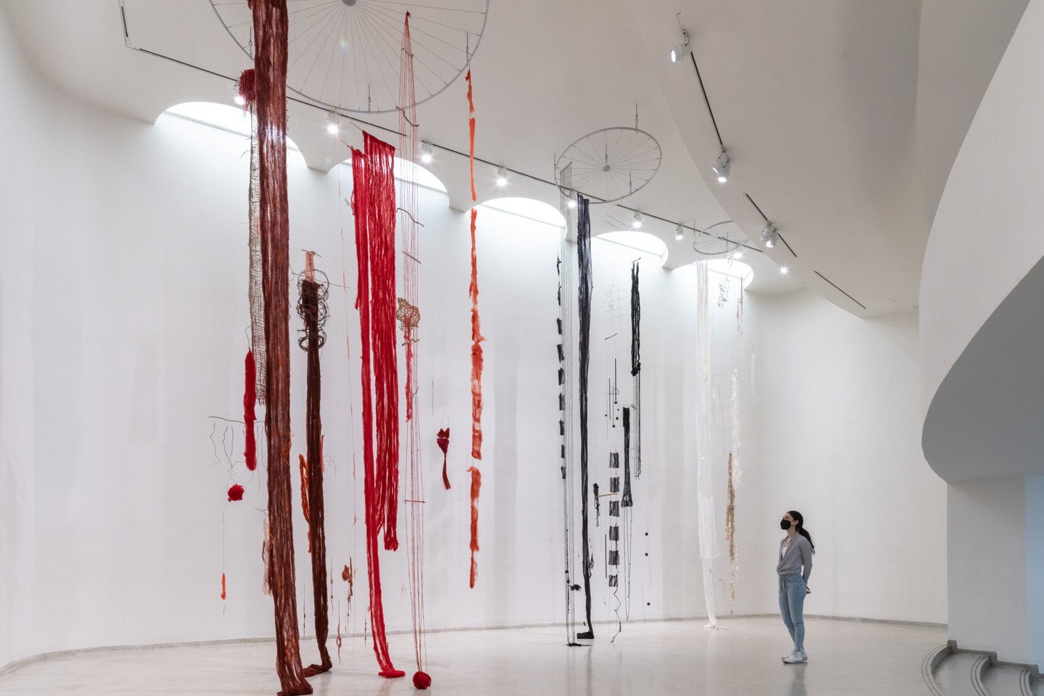 Cecilia Vicuña installation at the Guggenheim Museum