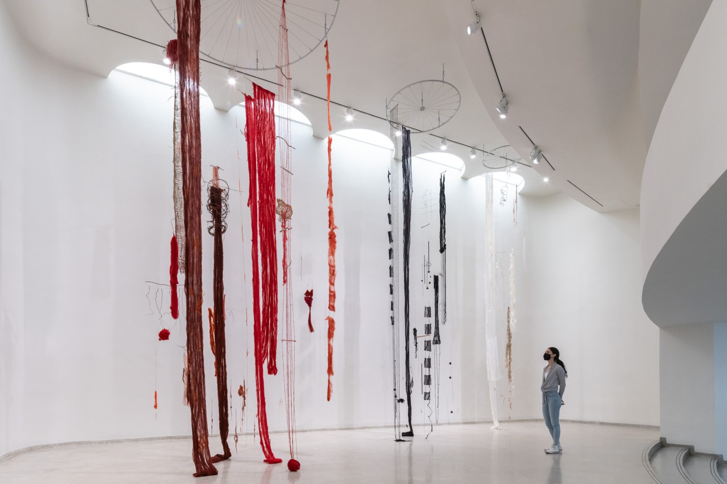 Cecilia Vicuña installation at the Guggenheim Museum