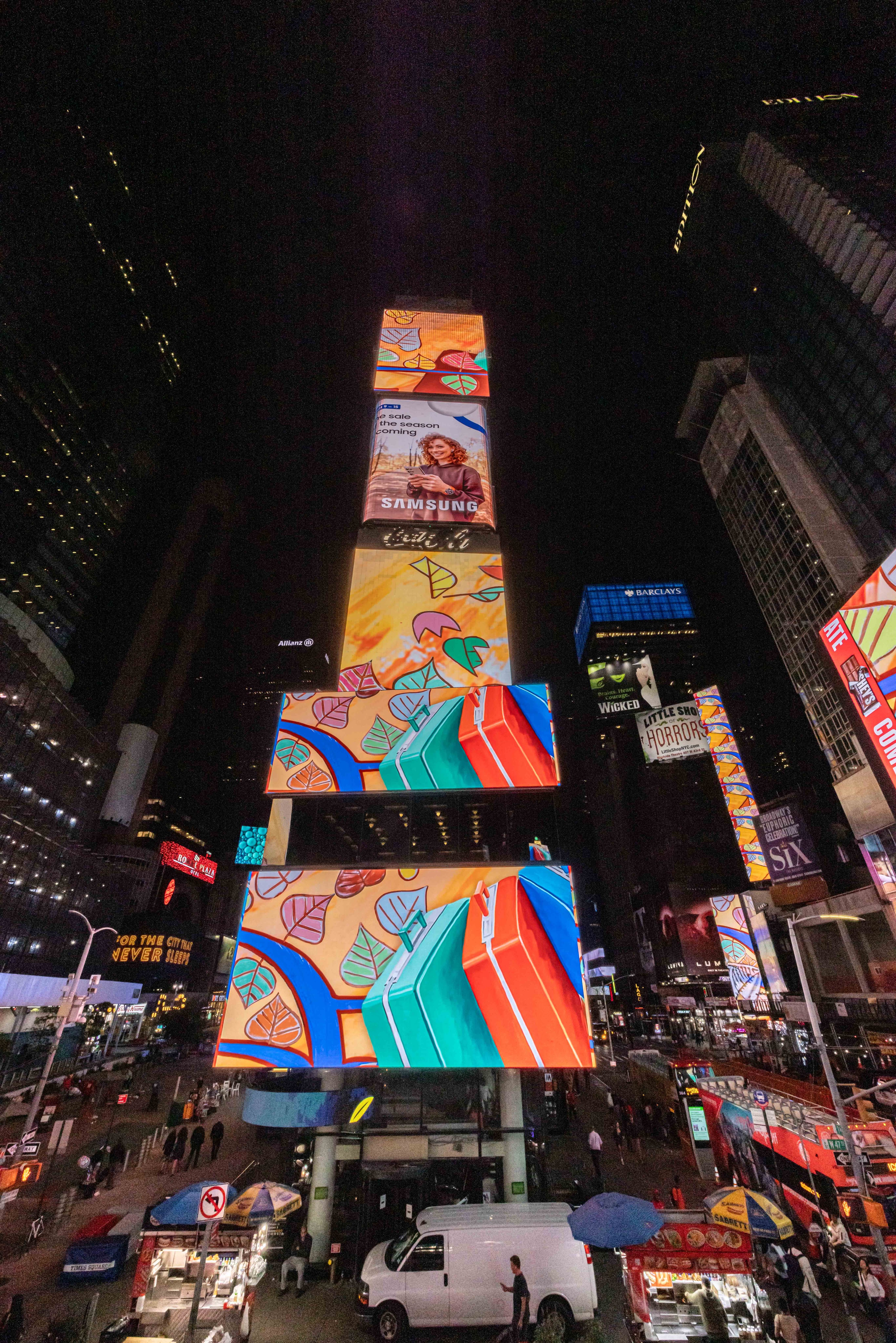Installation view of David Salle in Times Square