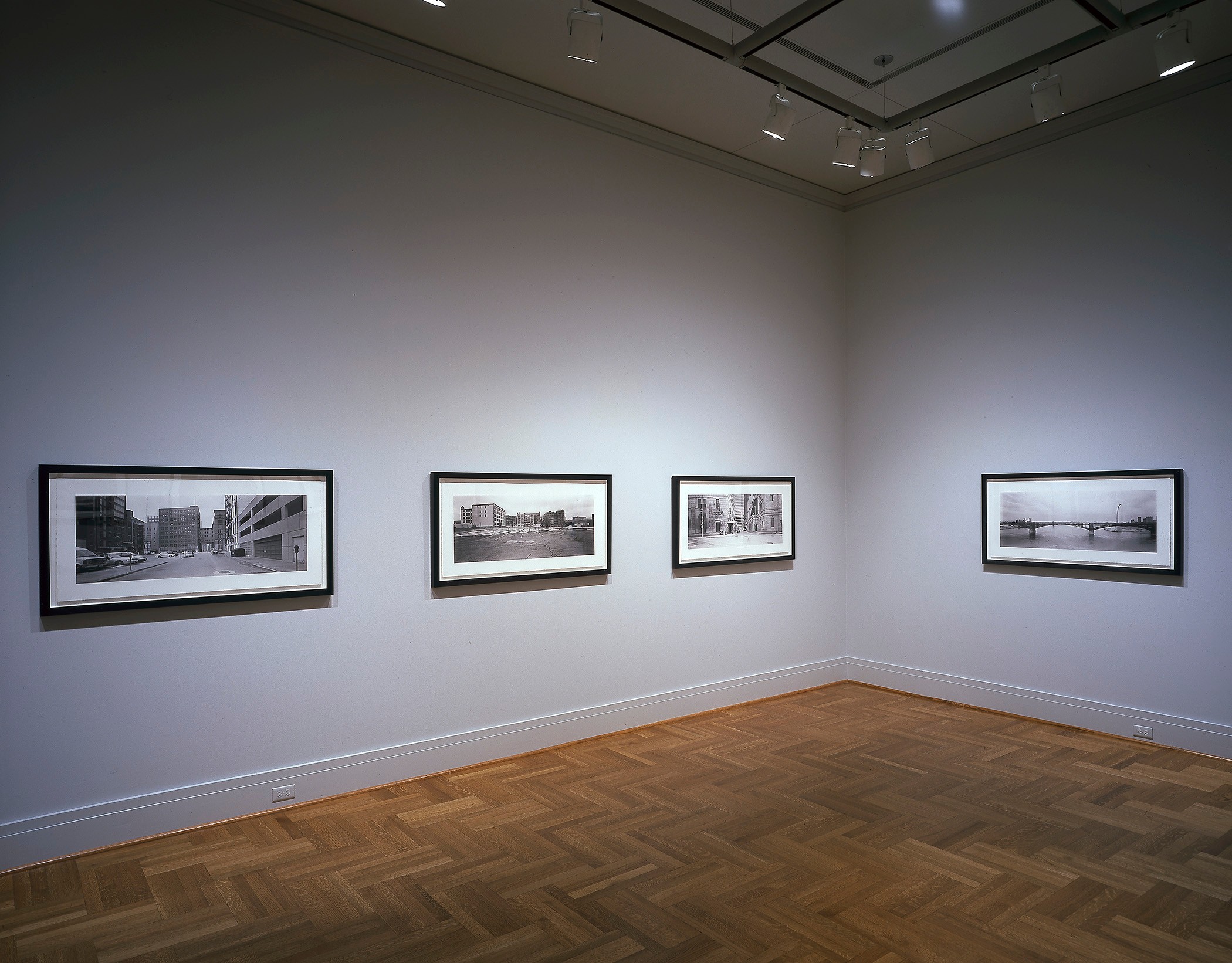 Installation view of in between here and there at Saint Louis Art Museum
