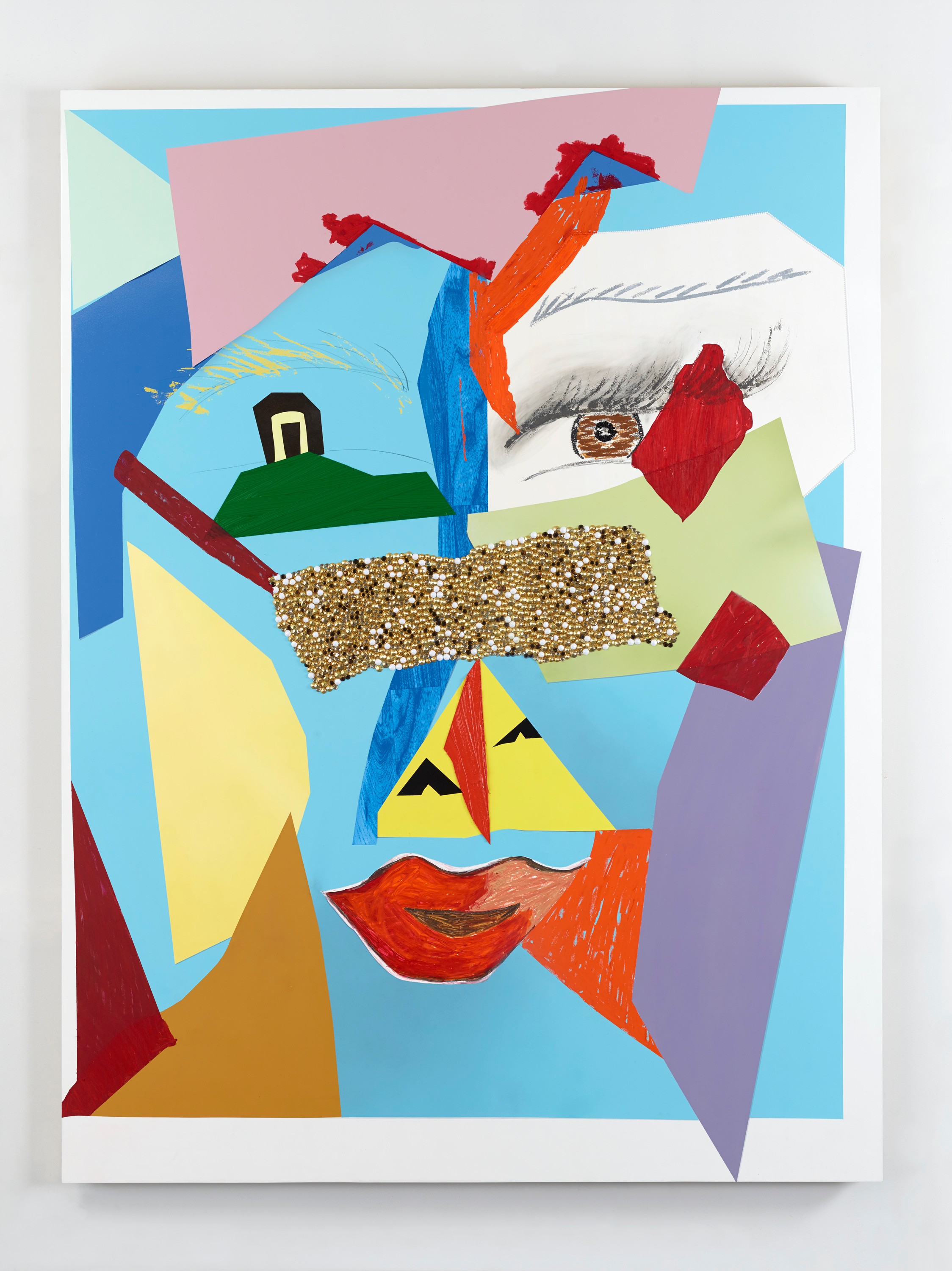 Mixed media painting by Mickalene Thomas