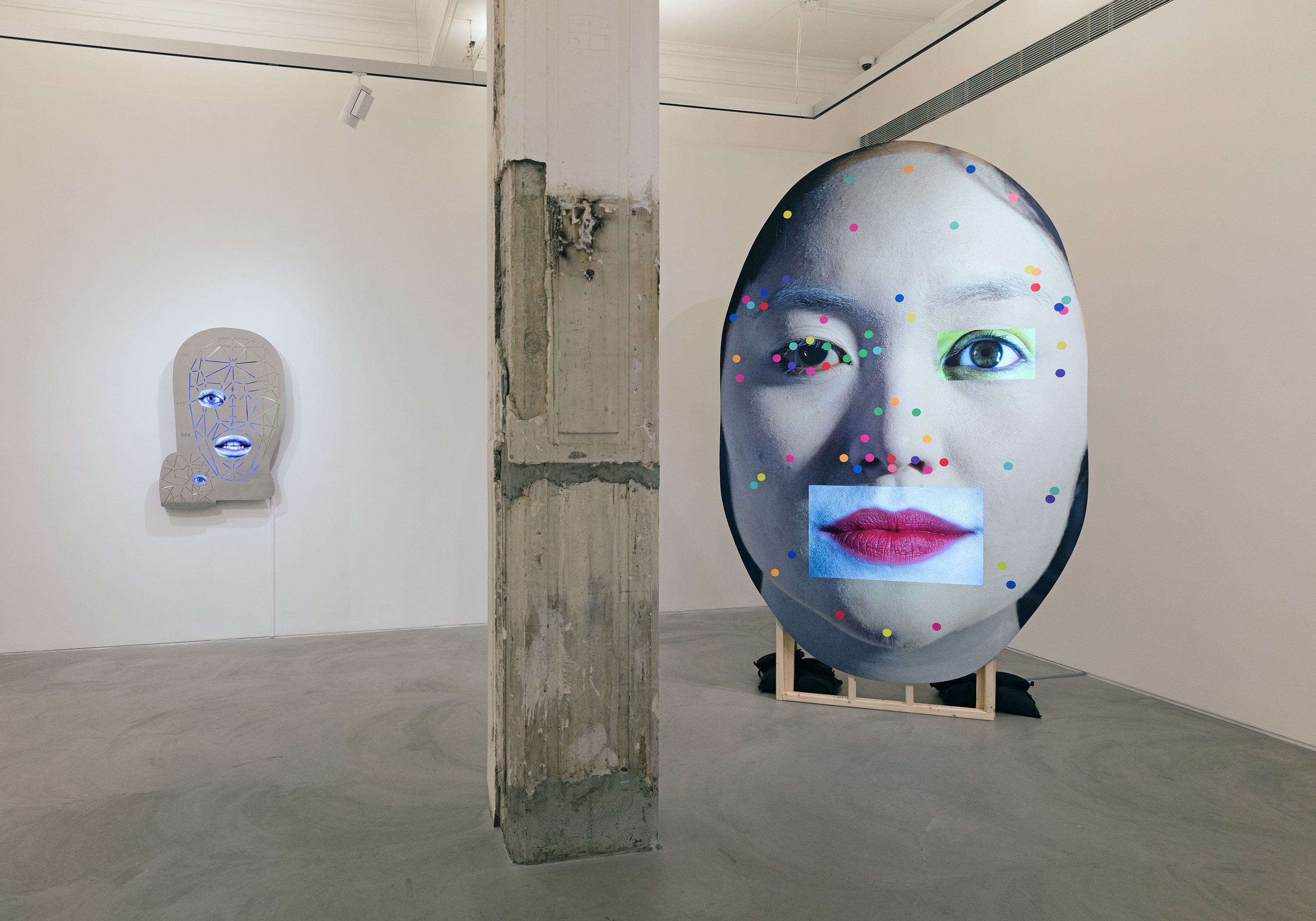 Installation view of Tony Oursler at Lehmann Maupin Hong Kong