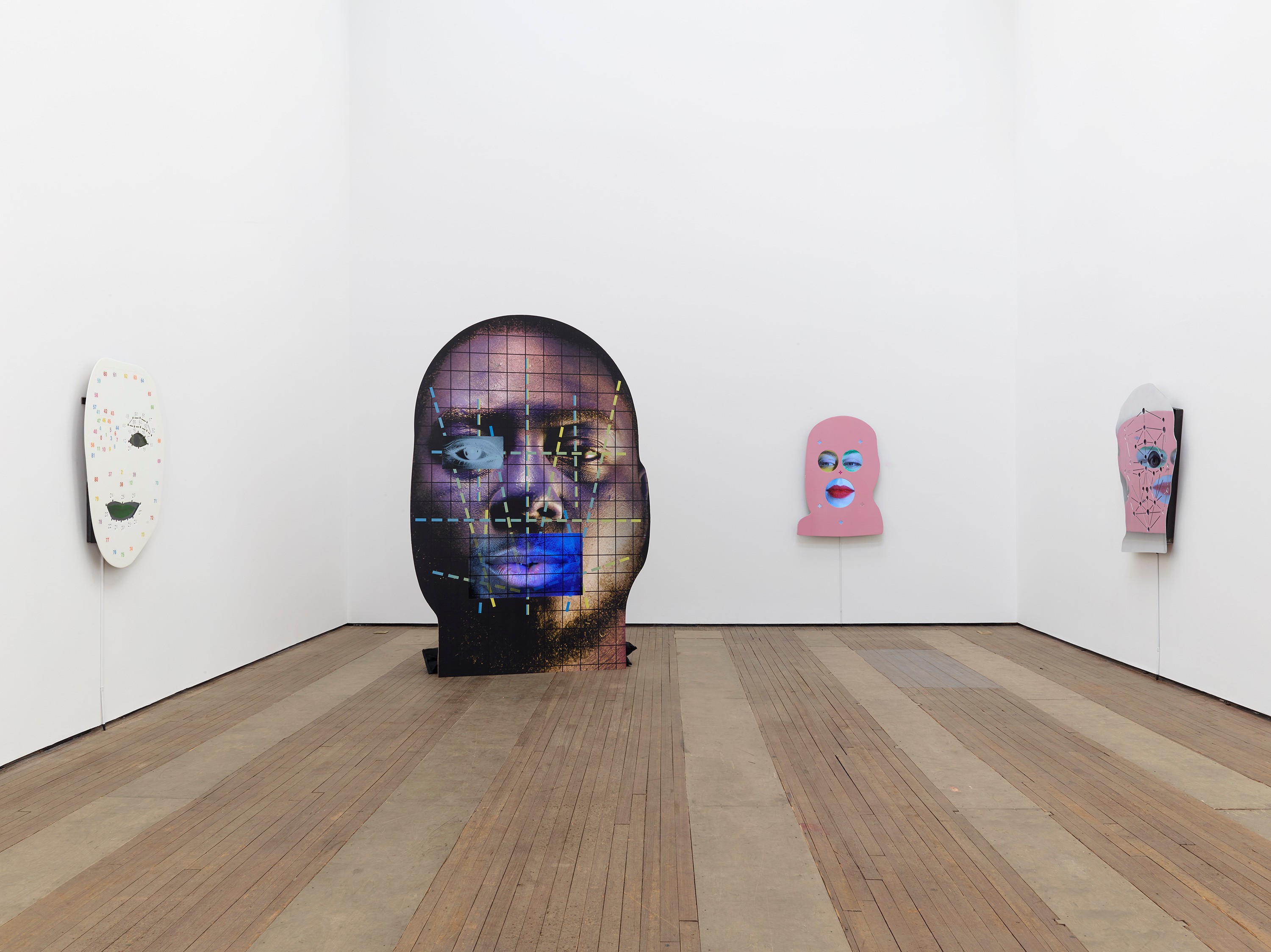 Installation view of Tony Oursler at Lehmann Maupin New York