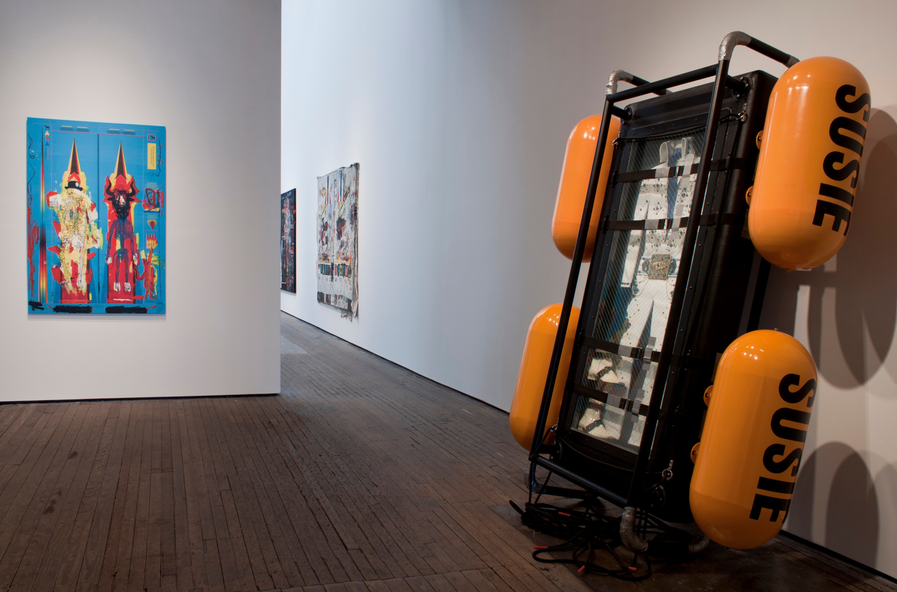 Installation view of Ashley Bickerton & Nicolas Pol at Lehmann Maupin New York
