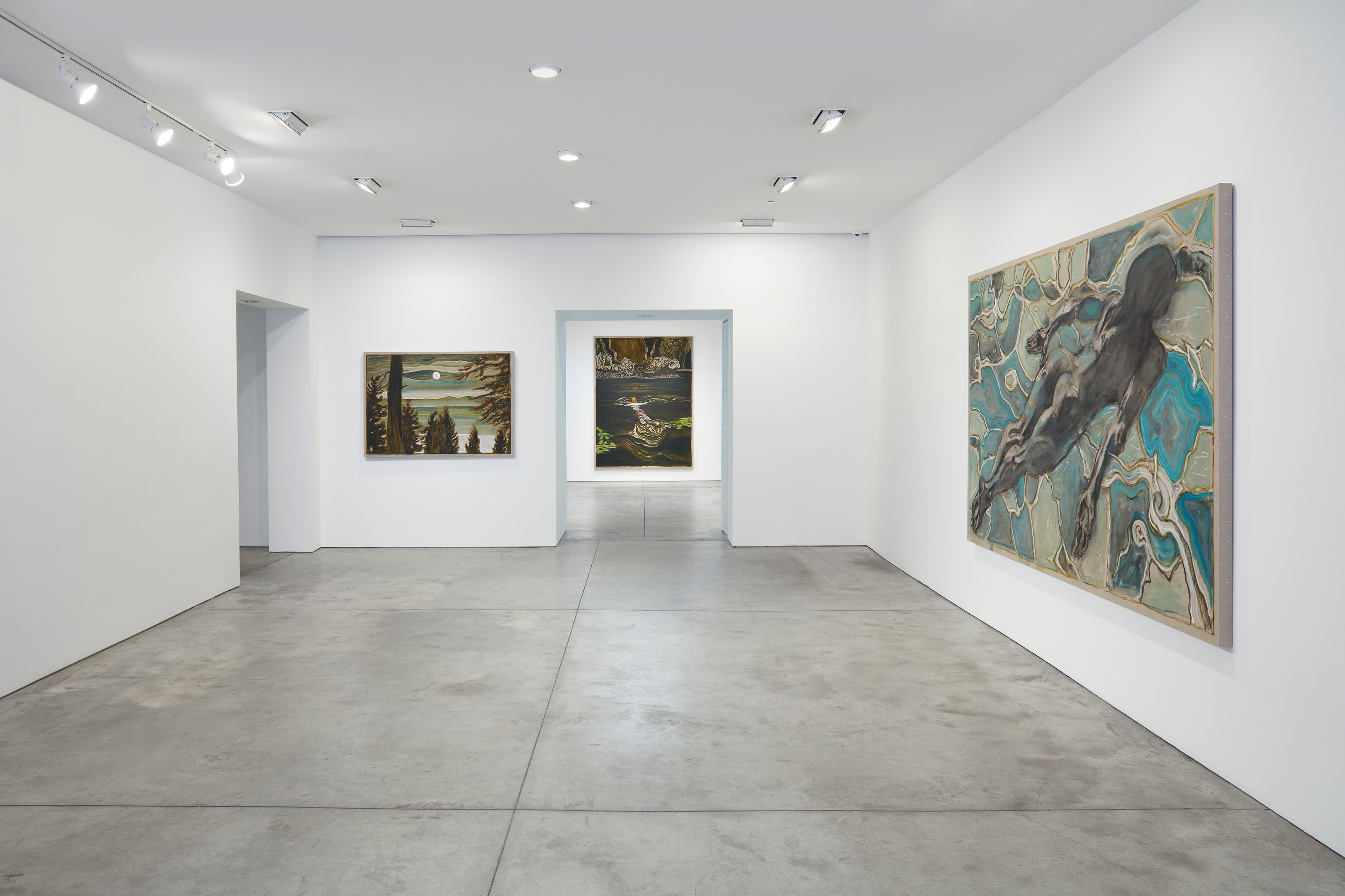 Installation view of remember all the / high and exalted things / remember all the low / and broken things at Lehmann Maupin New York