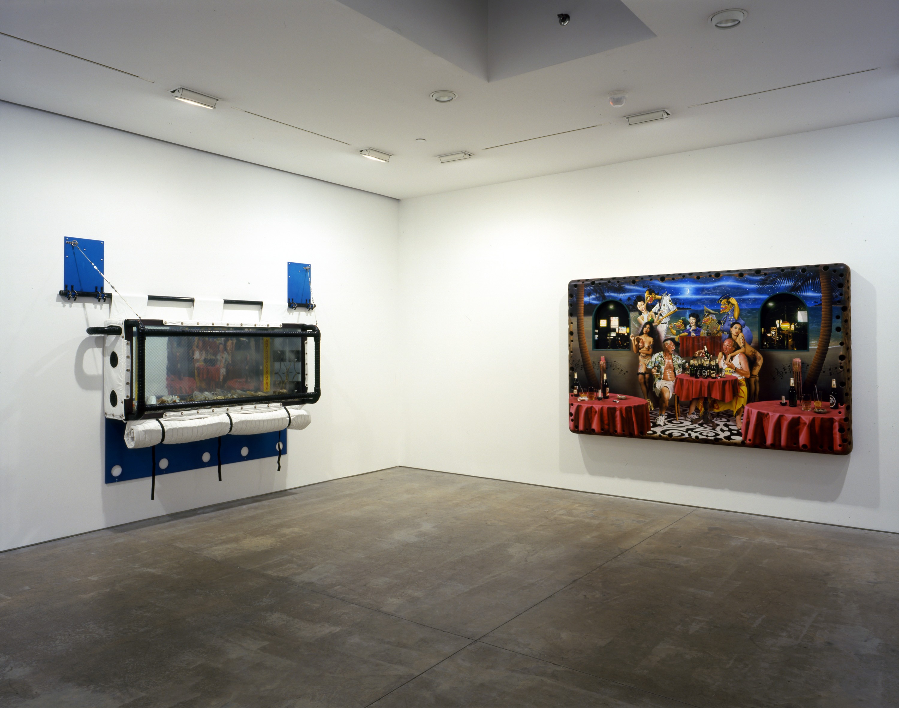 Installation view of Ashley Bickerton at Lehmann Maupin New York