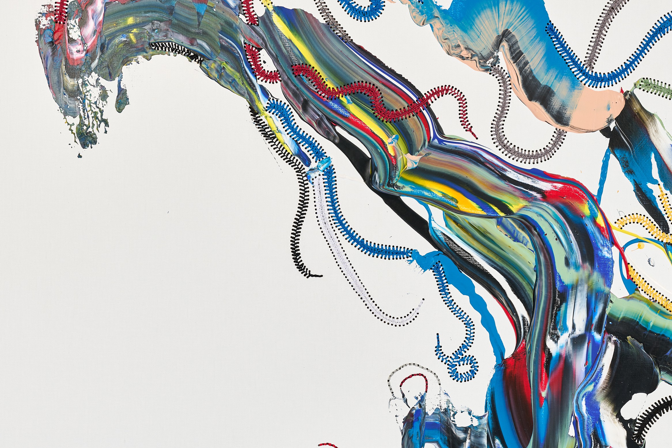 Detail of painting by Nicholas Hlobo