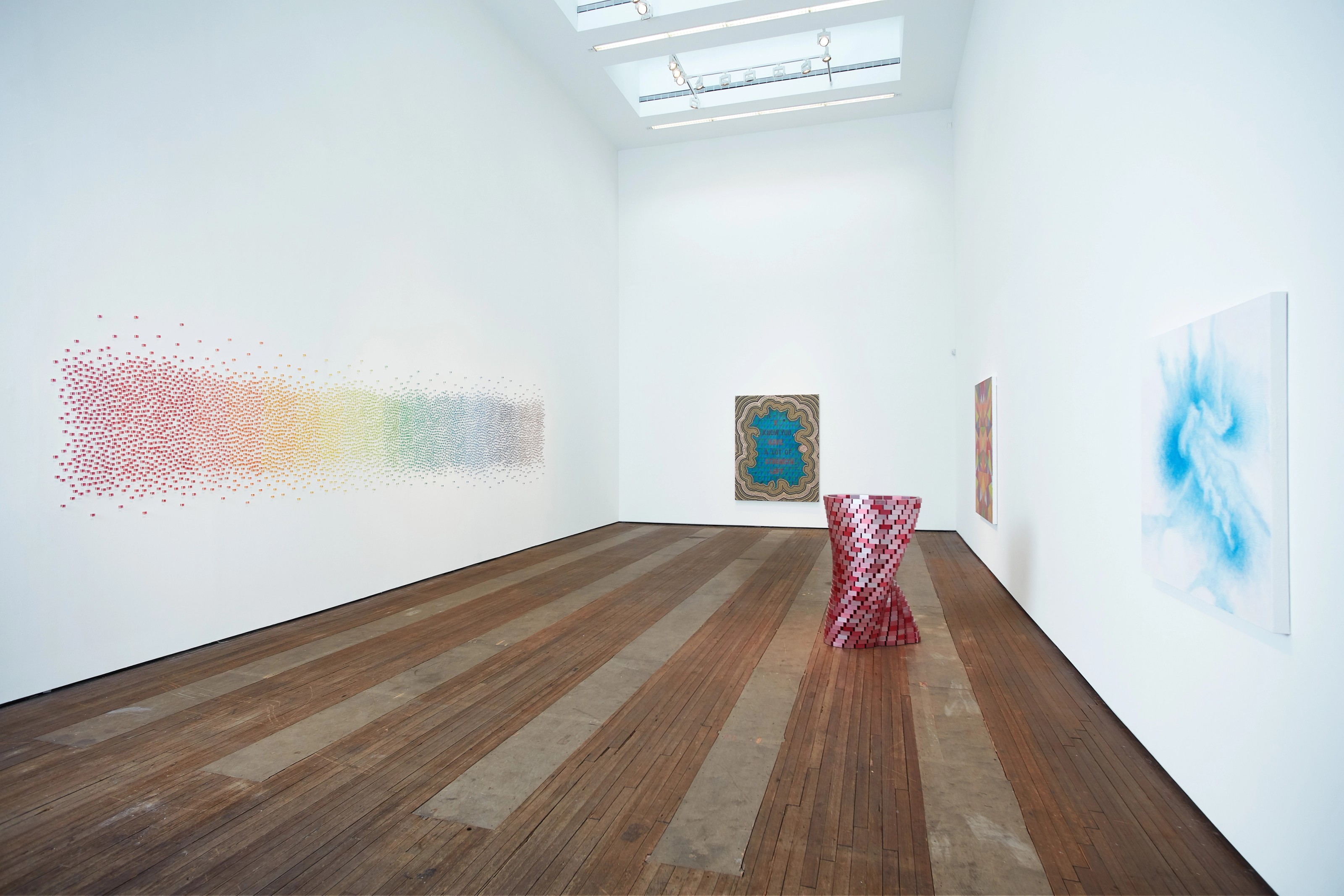 Installation view of From a whisper to a scream at Lehmann Maupin New York