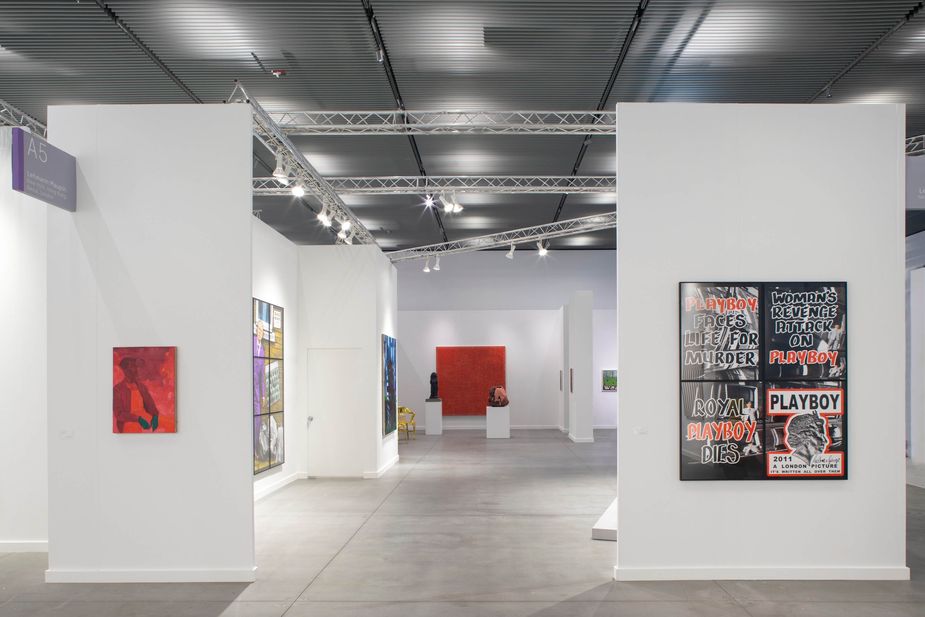 Installation view of Lehmann Maupin, Booth A05 at Frieze New York