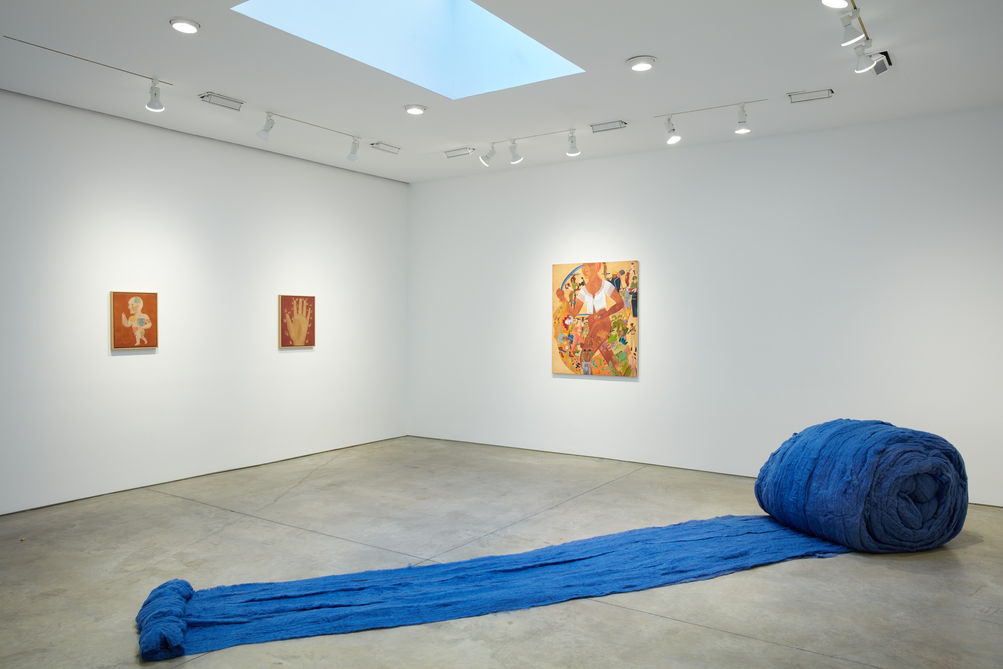 Installation view of Cecilia Vicuña at Lehmann Maupin New York