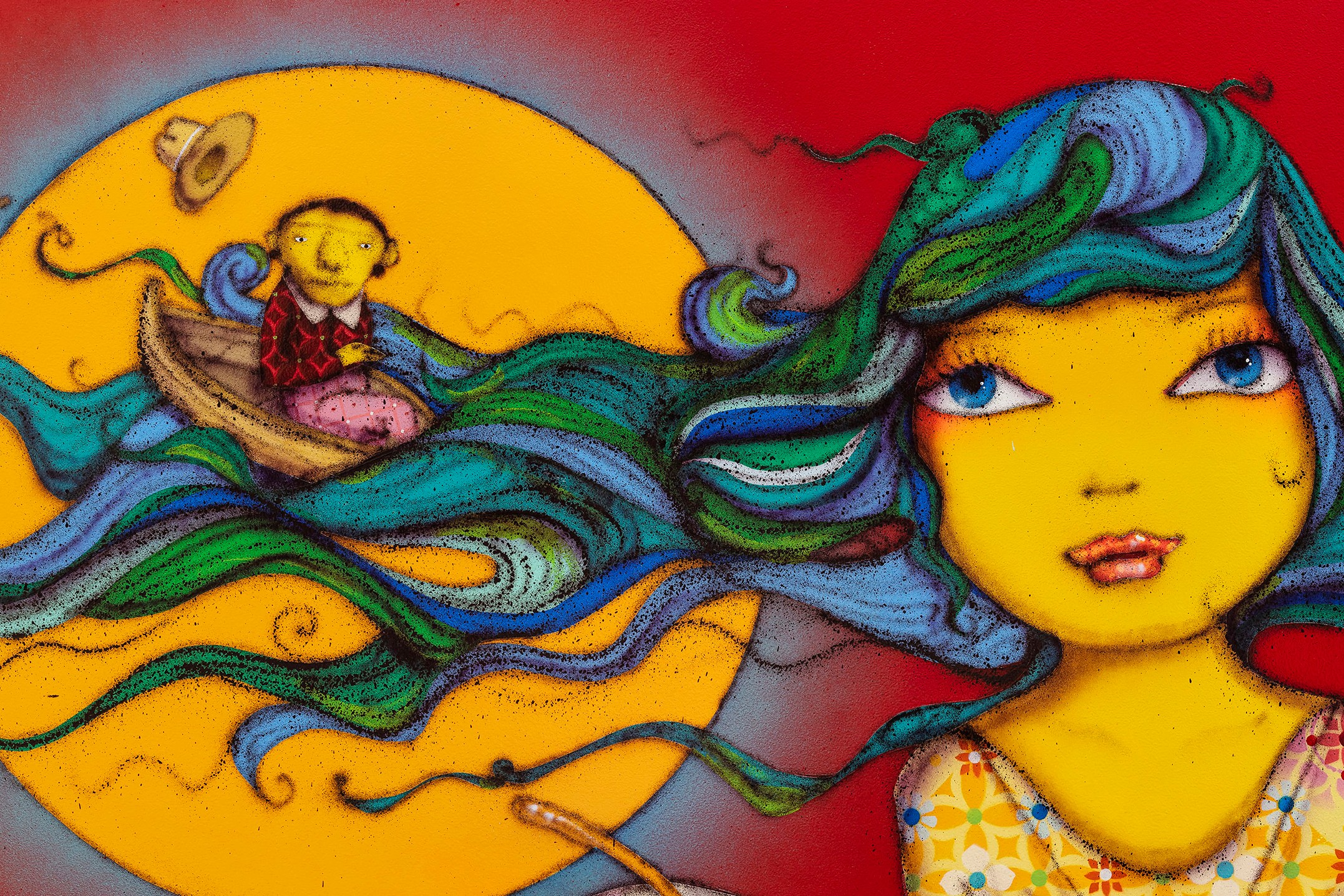 Detail of painting by OSGEMEOS
