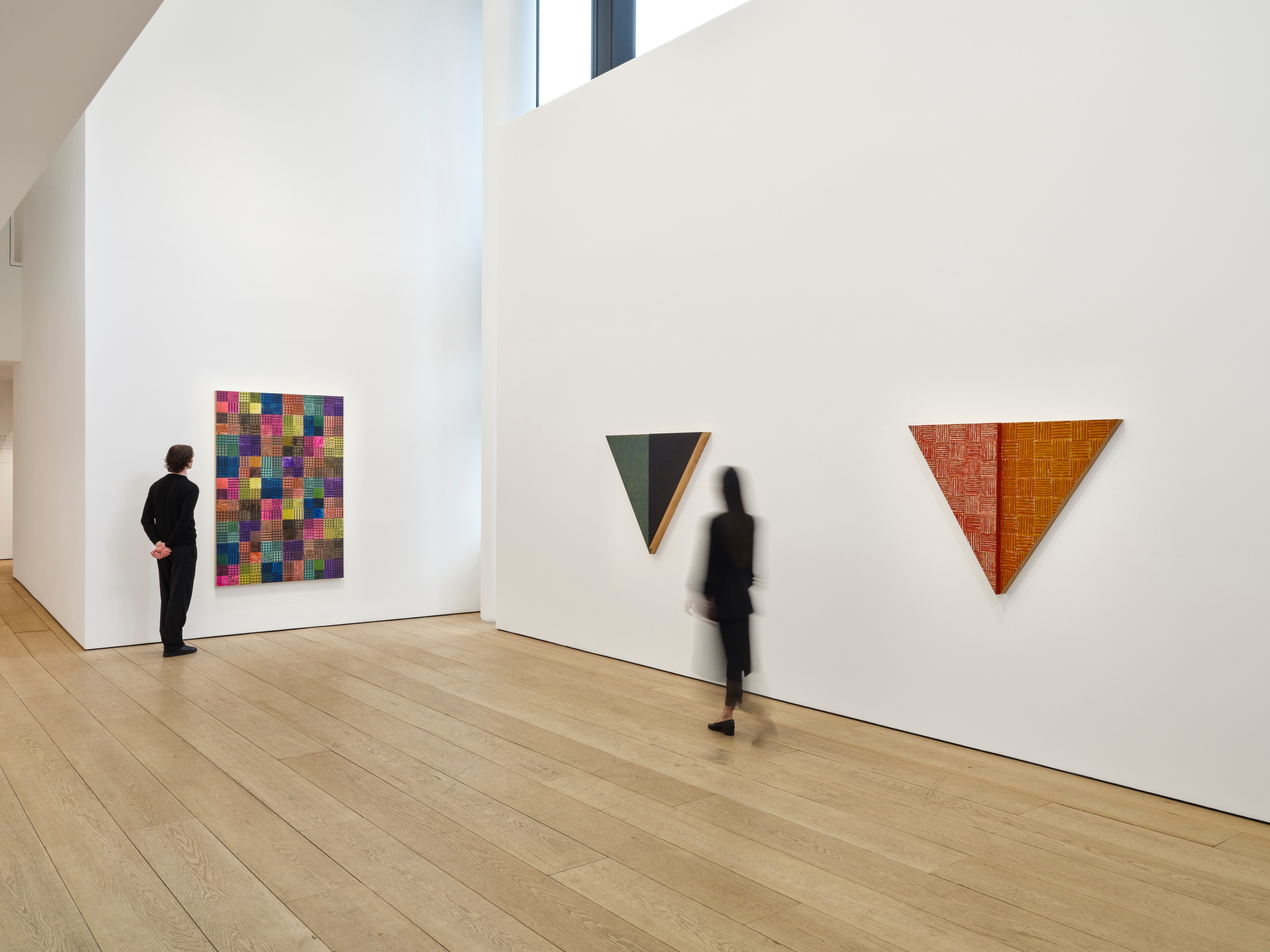 Installation view of McArthur Binion at Lehmann Maupin