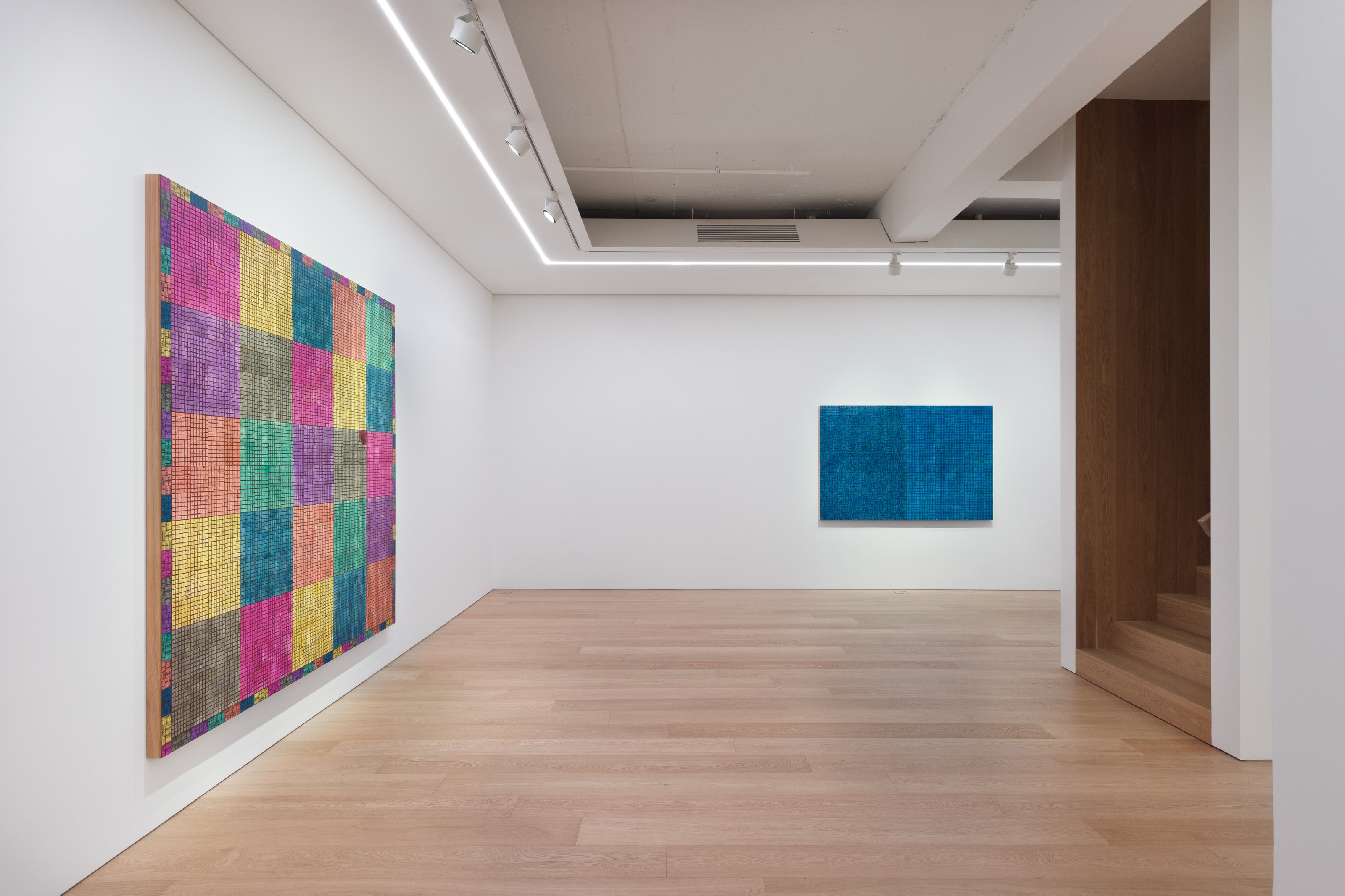 Installation view of McArthur Binion at Lehmann Maupin Seoul