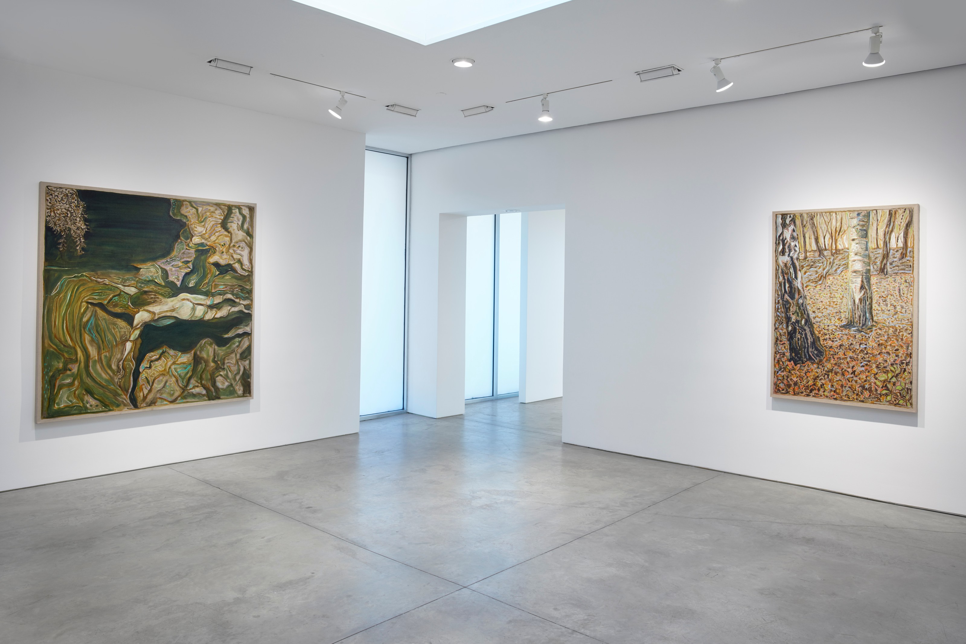 Installation view of remember all the / high and exalted things / remember all the low / and broken things at Lehmann Maupin New York