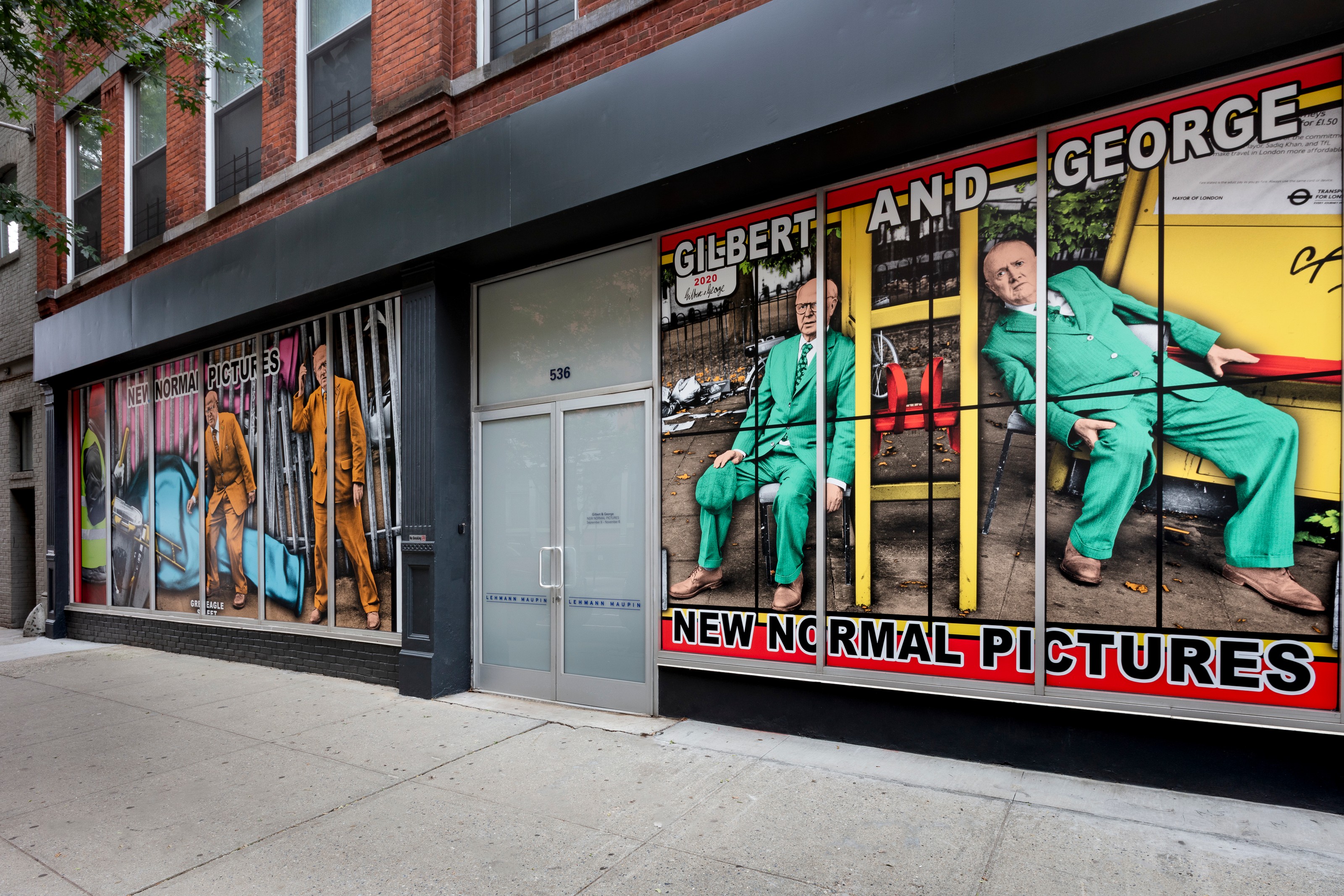 Installation view of Gilbert & George at Lehmann Maupin New York