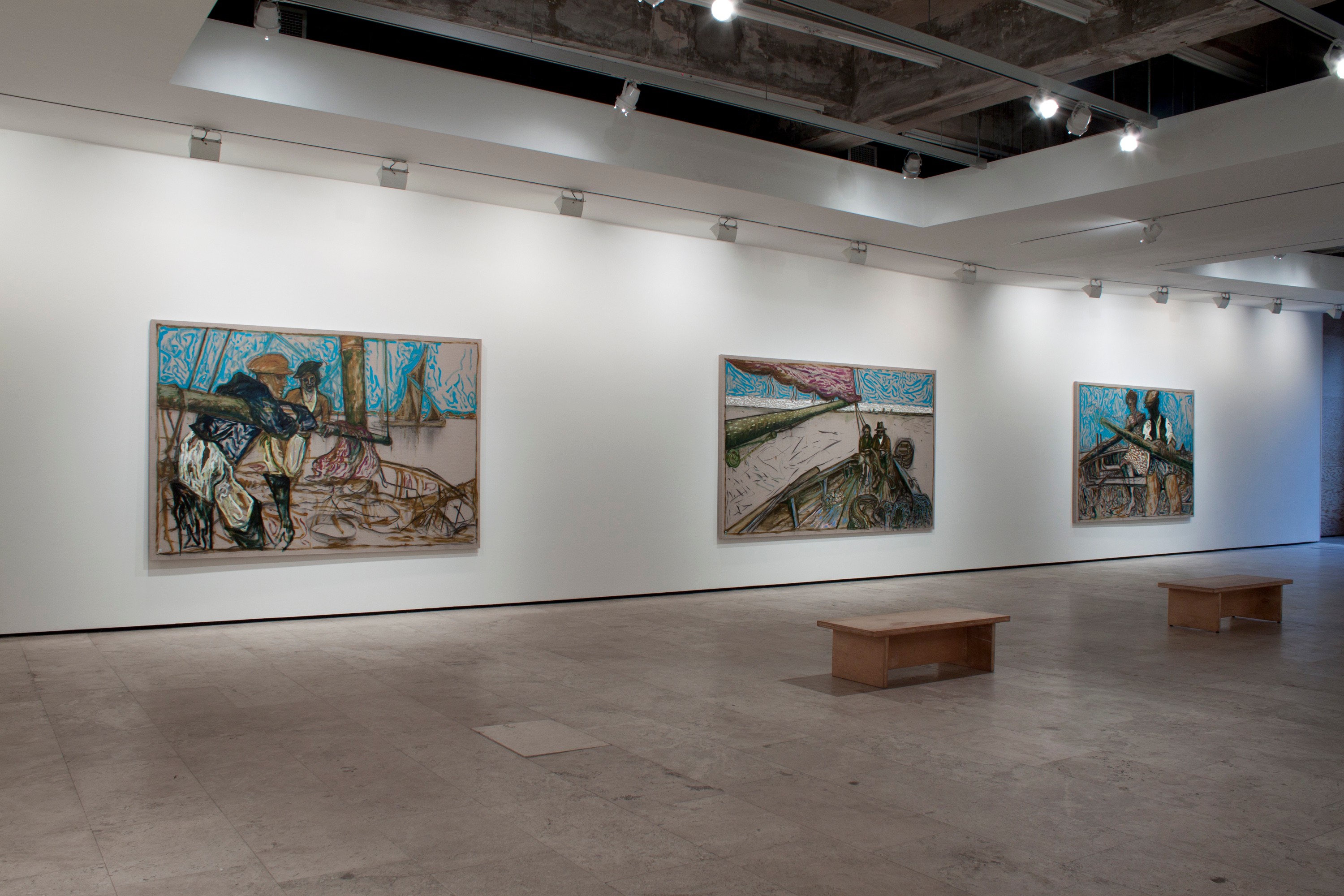 Installation view of Billy Childish at Lehmann Maupin New York