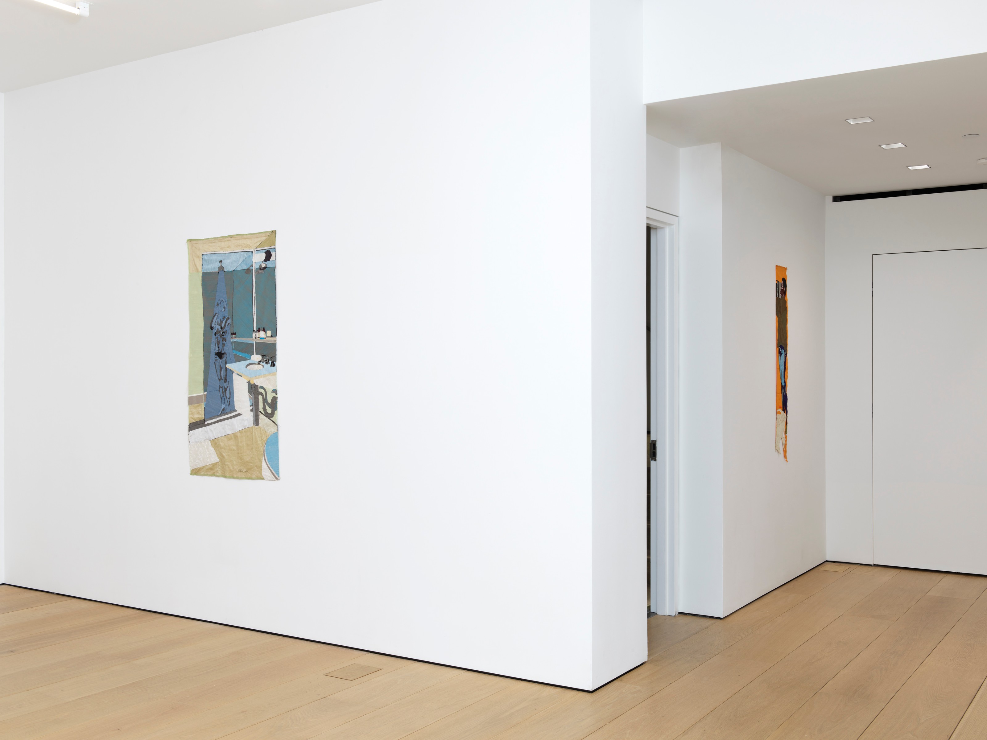 Installation view of Billie Zangewa at Lehmann Maupin New York