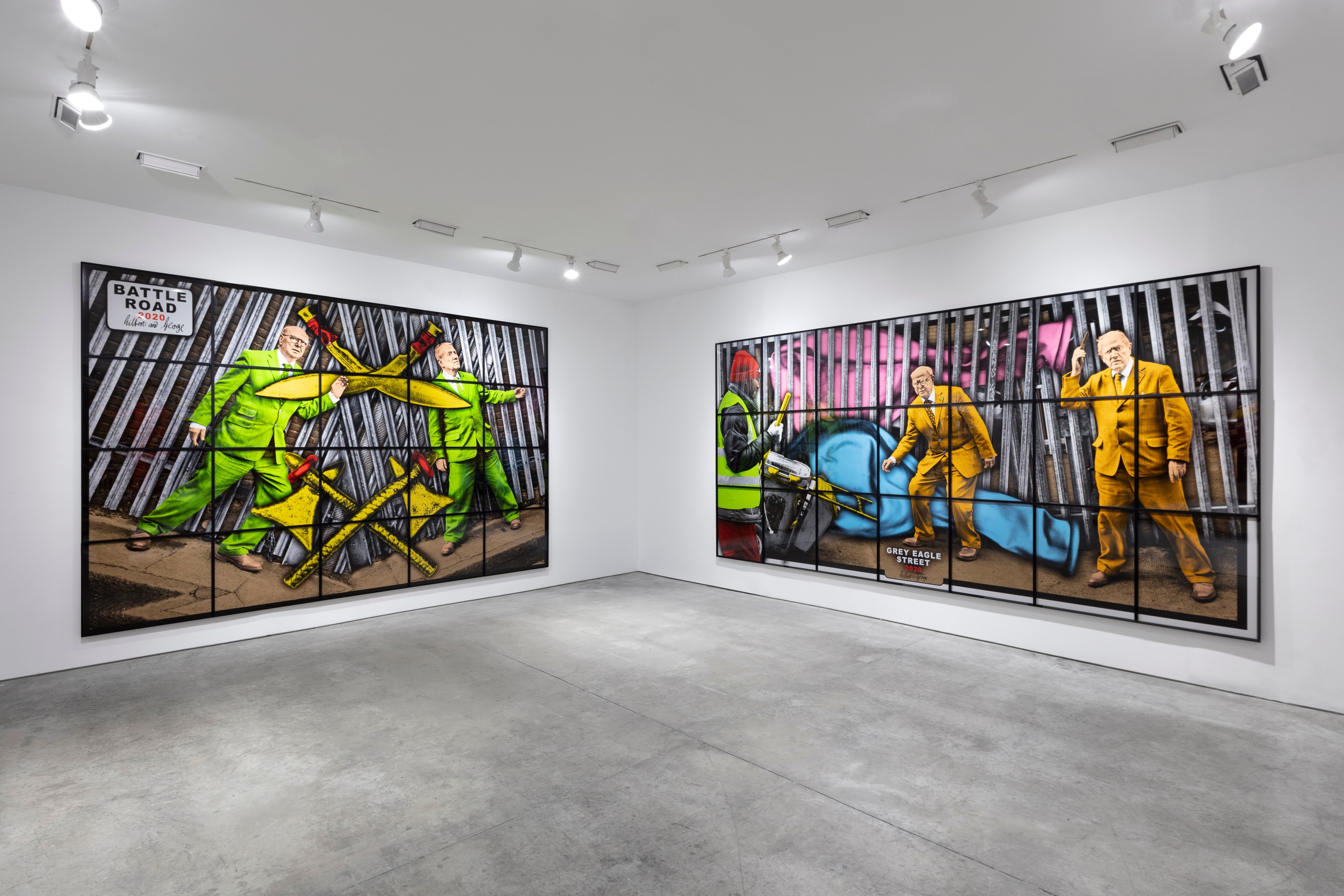 Installation view of Gilbert & George at Lehmann Maupin New York