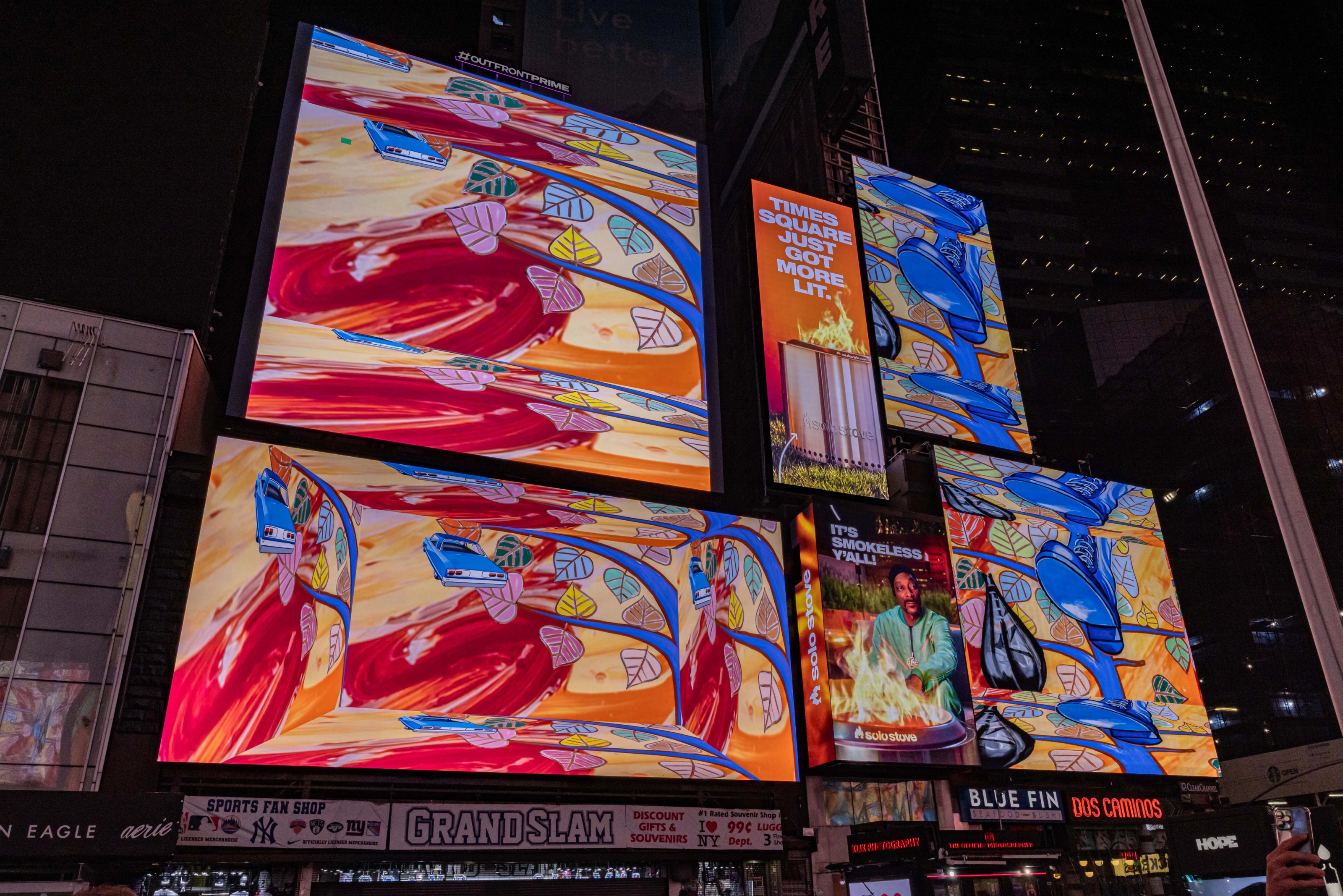 Installation view of David Salle in Times Square
