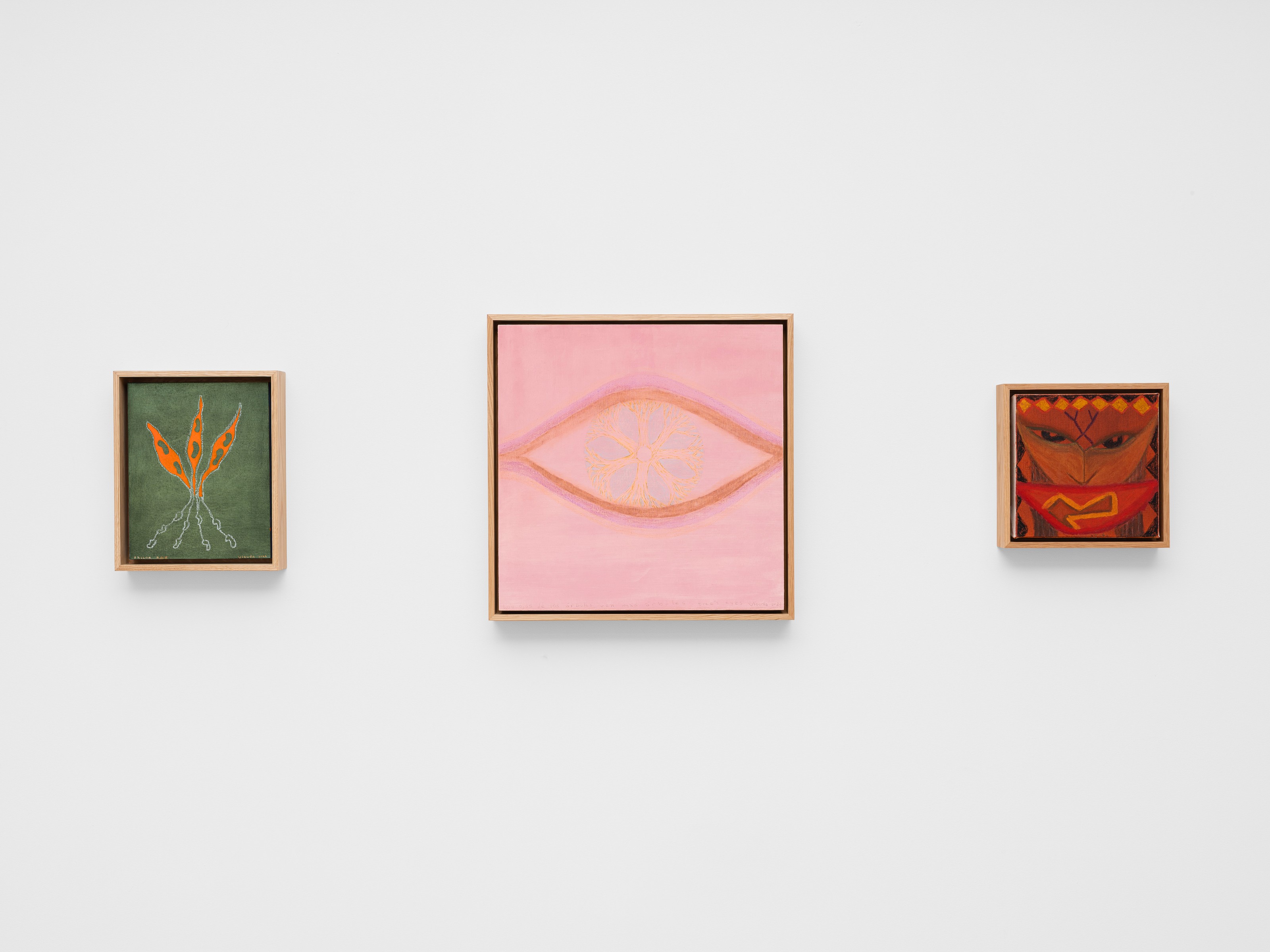 Installation view of Cecilia Vicuña at Lehmann Maupin London