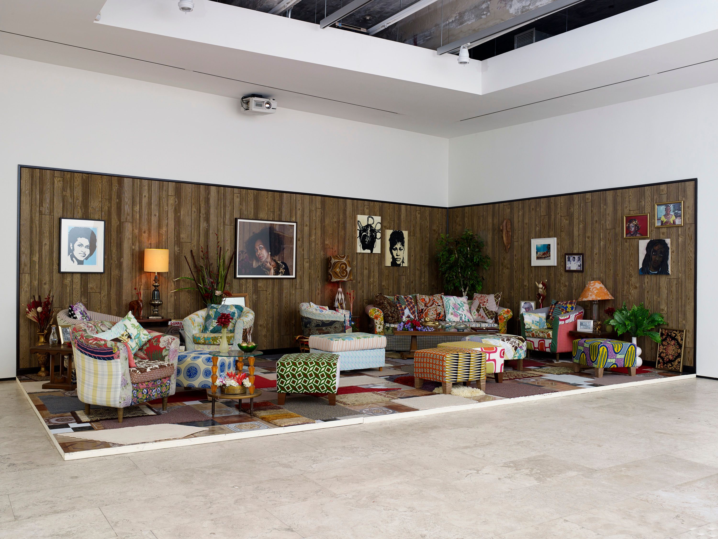 Installation view of How to Organize a Room Around a Striking Piece of Art at Lehmann Maupin New York