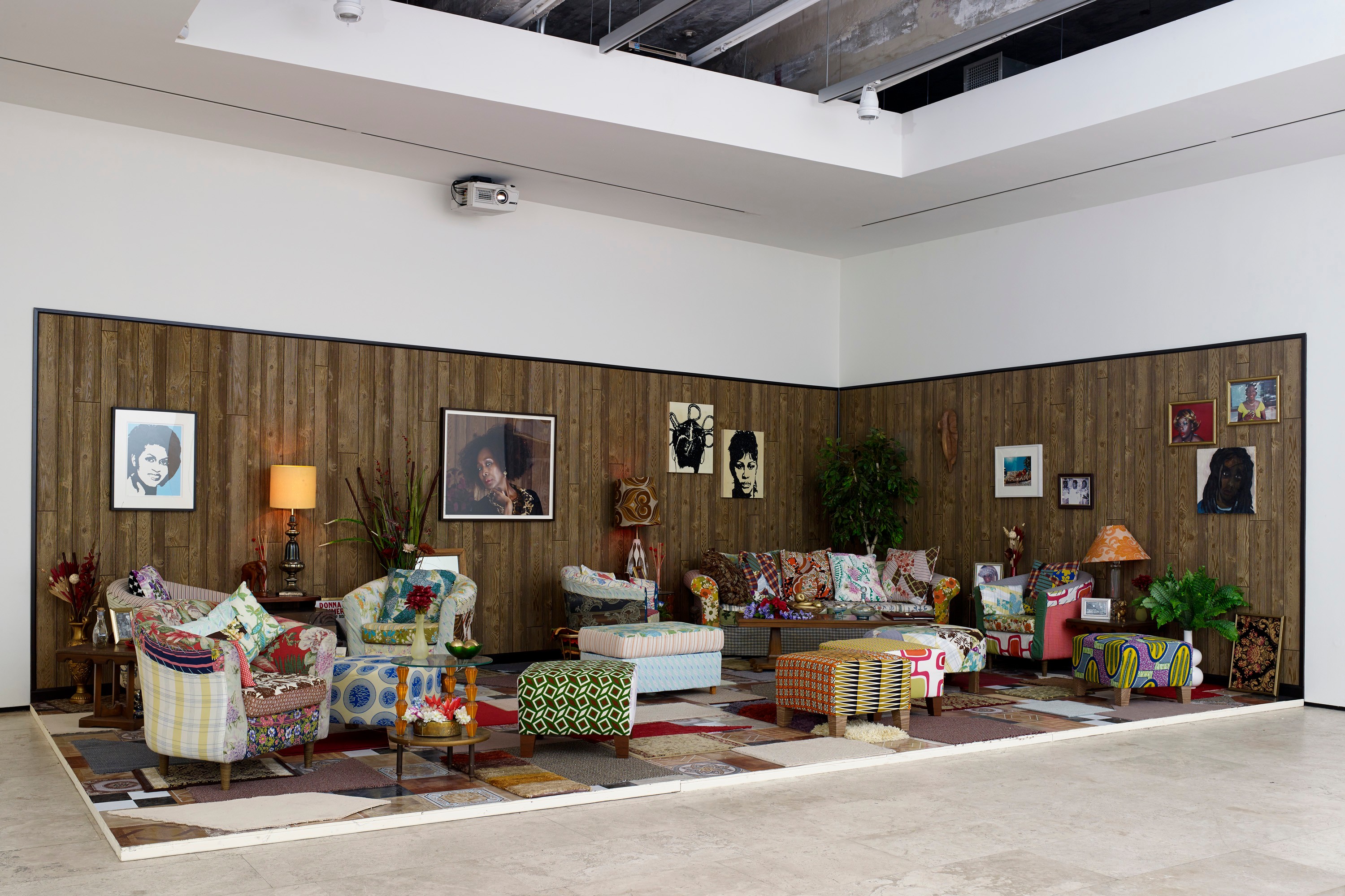Installation view of How to Organize a Room Around a Striking Piece of Art at Lehmann Maupin New York