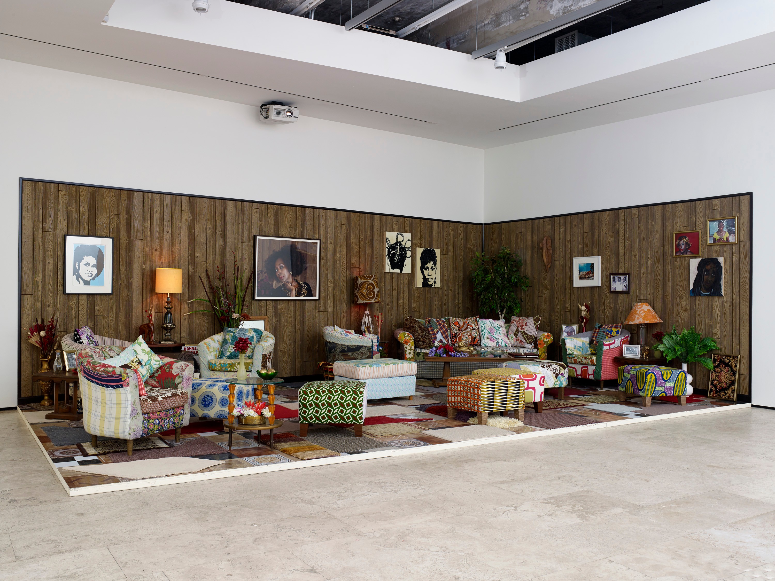 Installation view of How to Organize a Room Around a Striking Piece of Art at Lehmann Maupin New York