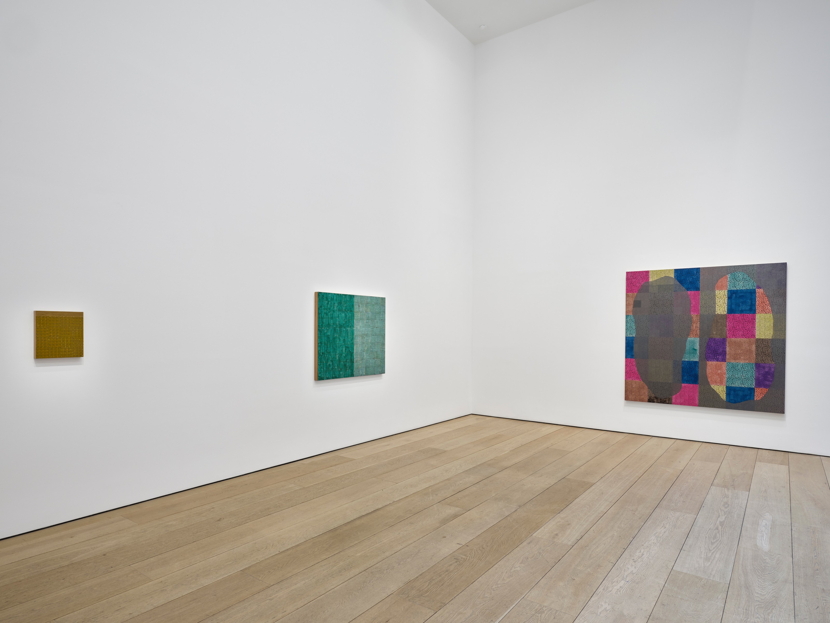 Installation view of McArthur Binion at Lehmann Maupin New York