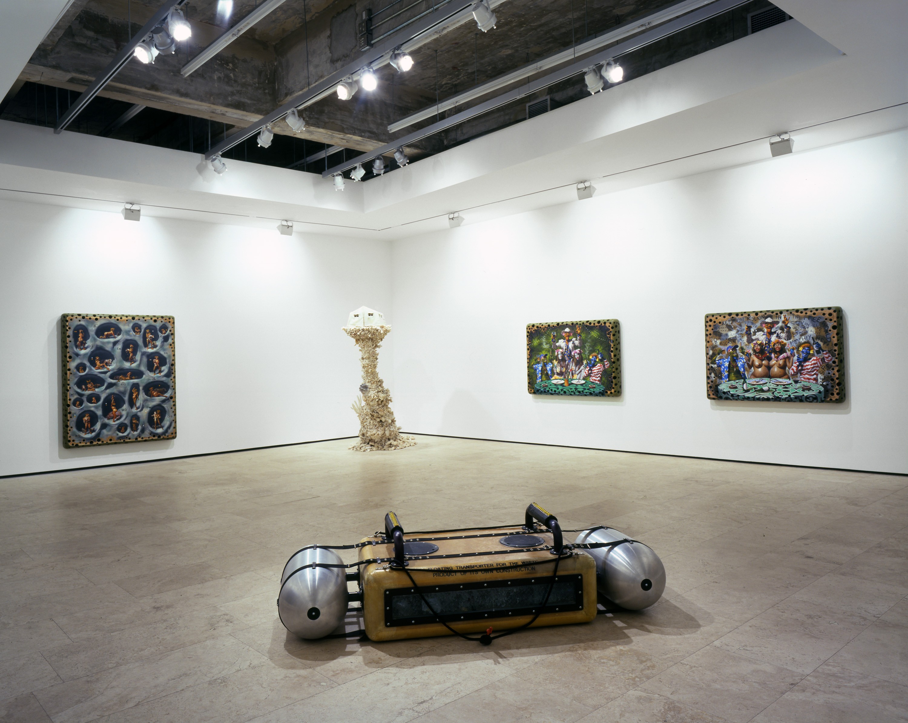 Installation view of Ashley Bickerton at Lehmann Maupin New York