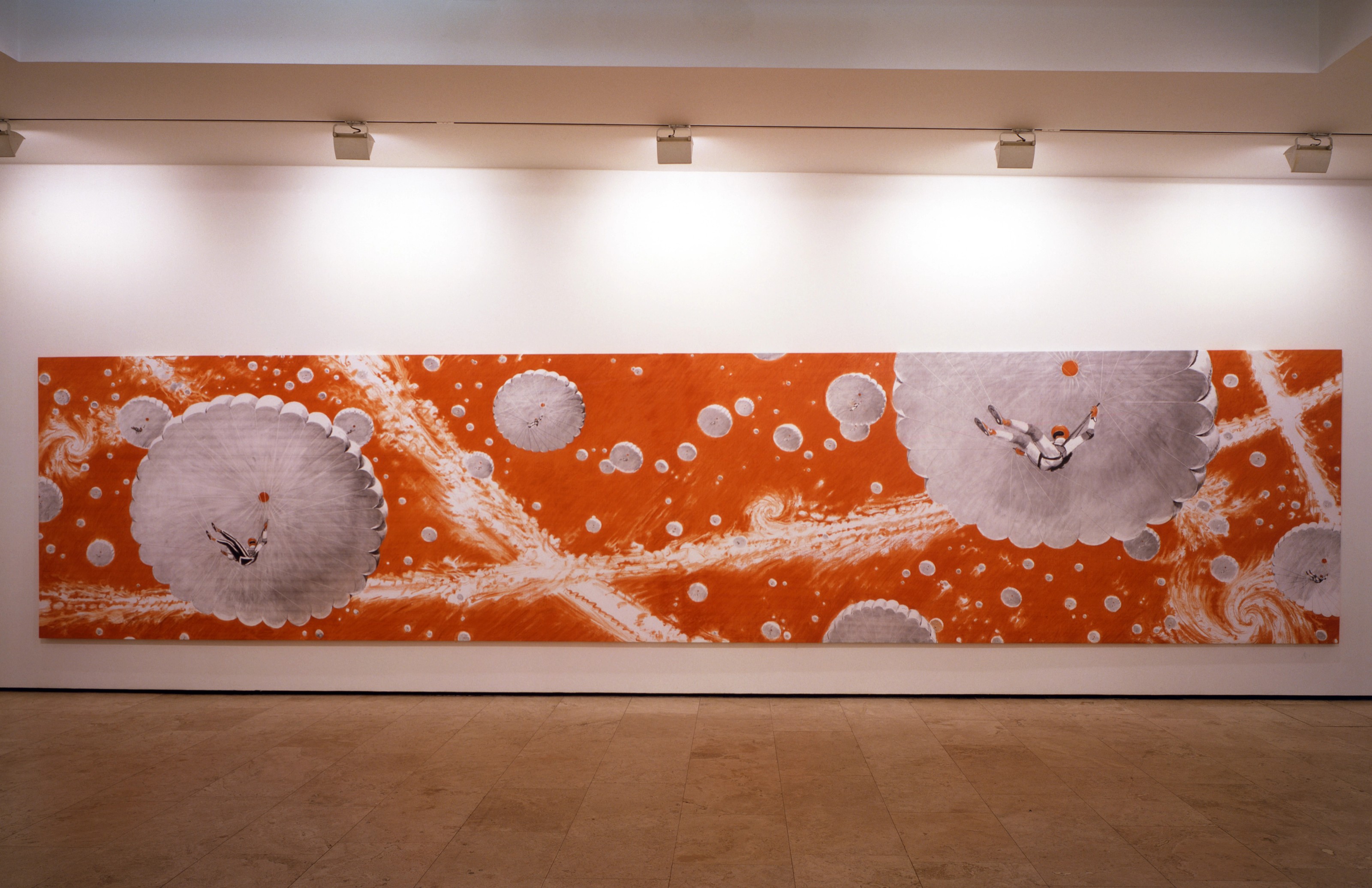 Installation view of Chechen Women's Team of Parachute Jumping and Its Virtual Fans at Lehmann Maupin New York