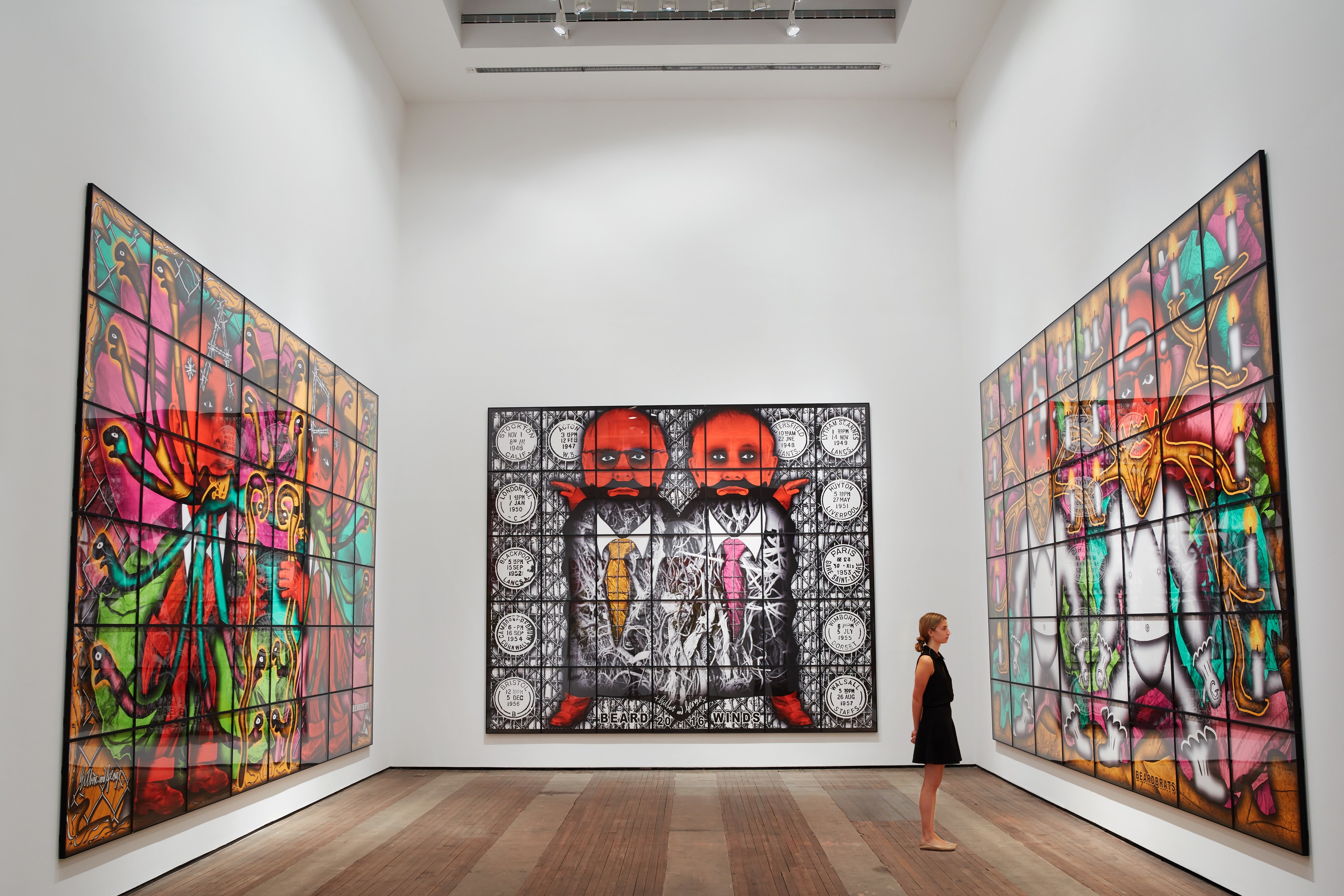 Installation view of Gilbert & George at Lehmann Maupin New York