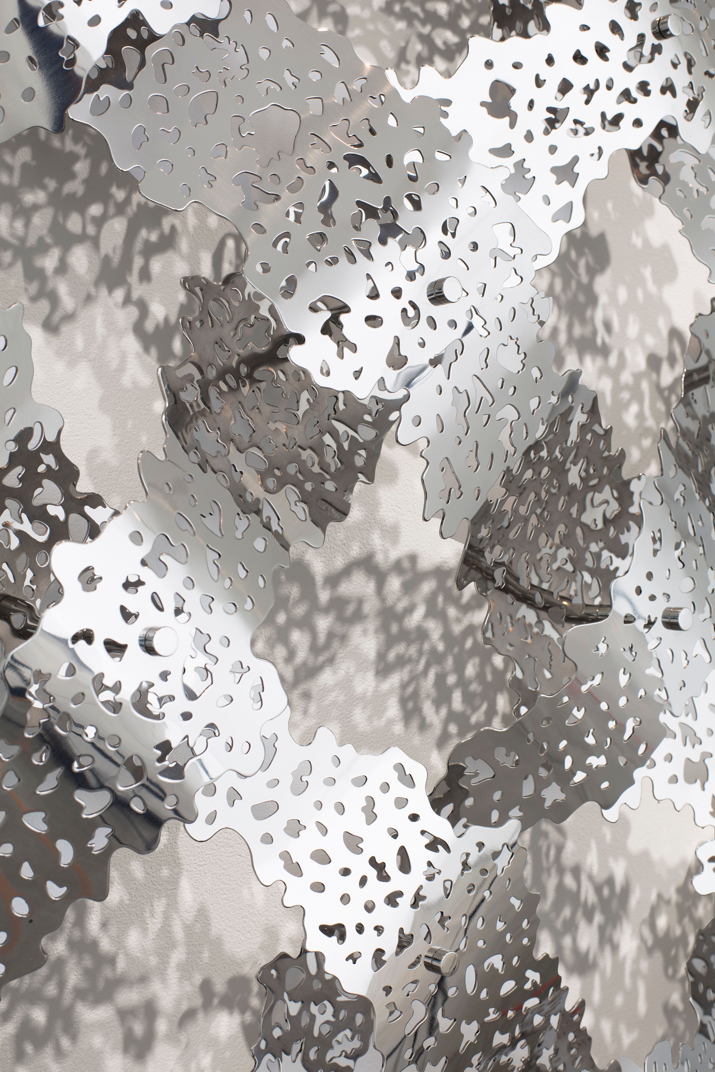 Detail of wall sculpture by Teresita Fernández