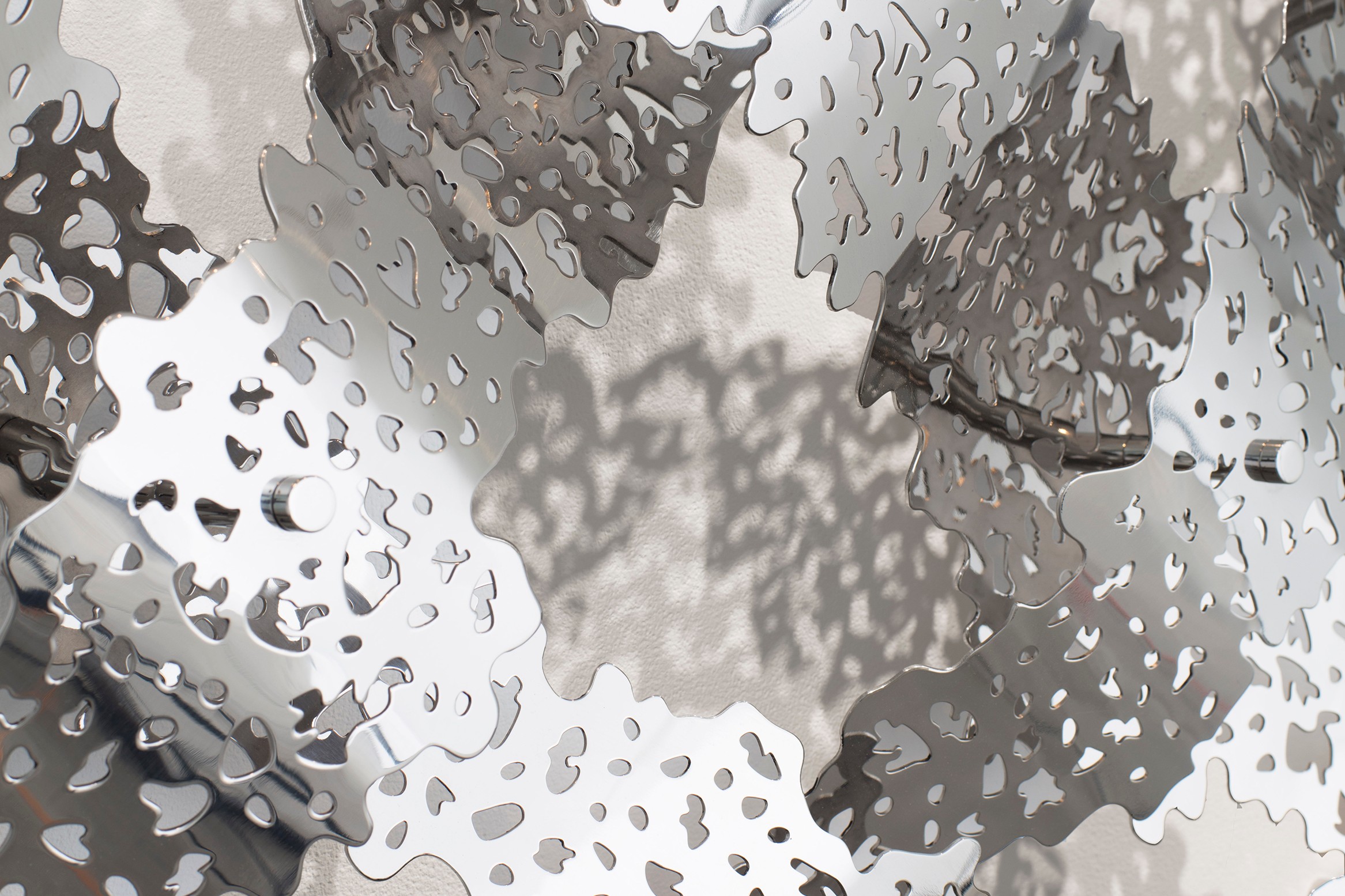 Detail of wall sculpture by Teresita Fernández
