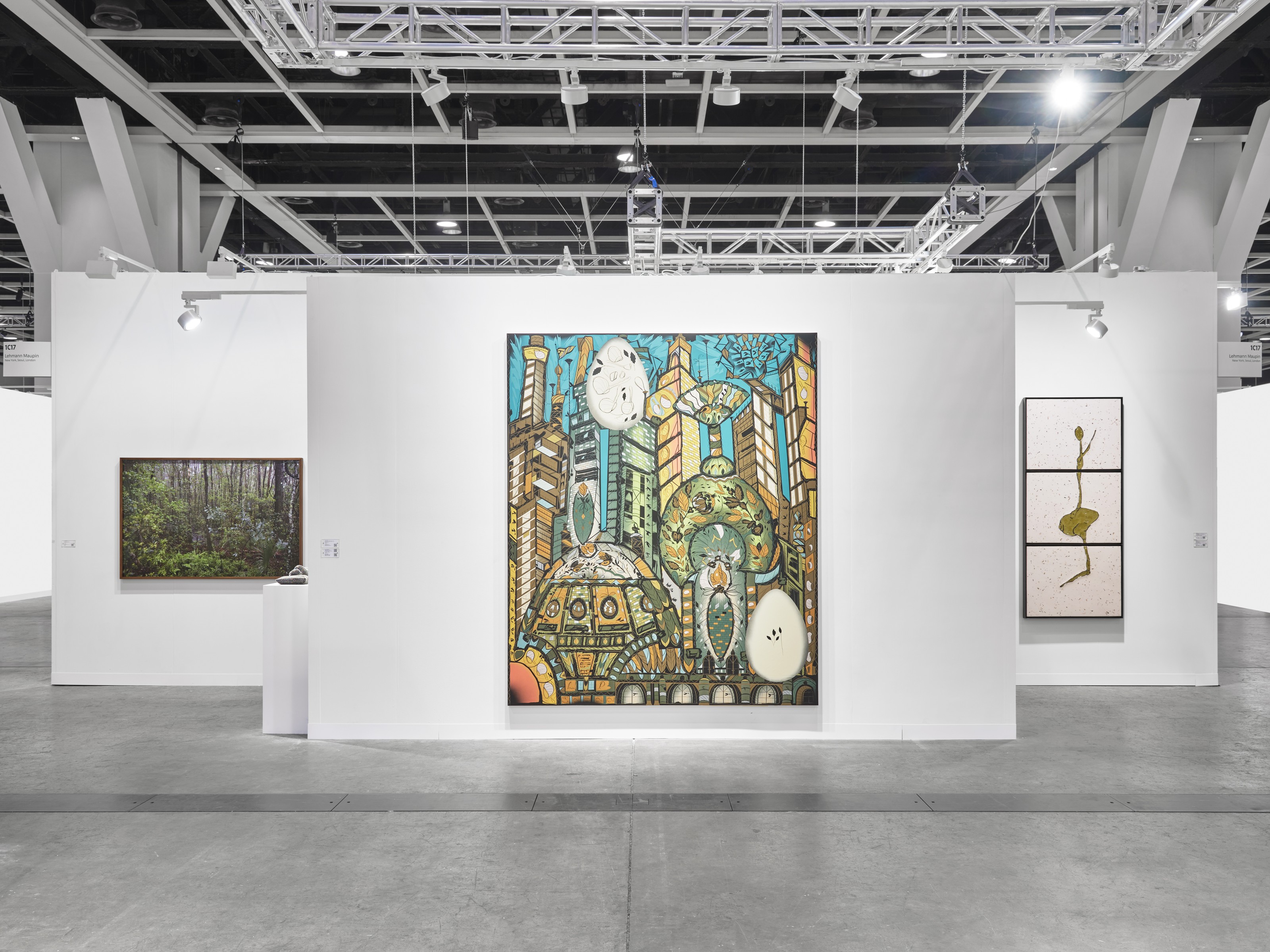 Installation view of Lehmann Maupin, Booth 1C17 at Art Basel Hong Kong