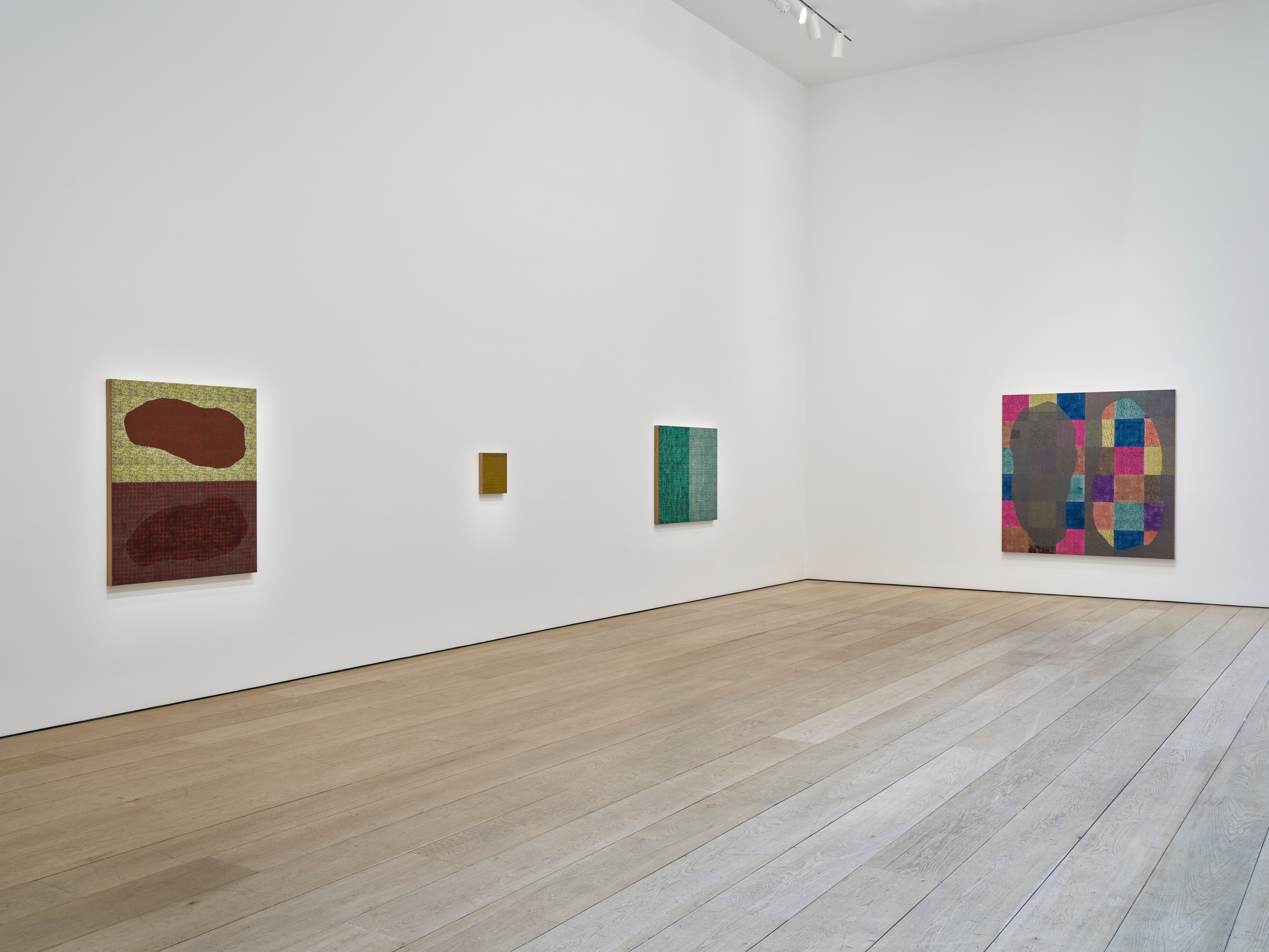Installation view of McArthur Binion at Lehmann Maupin New York
