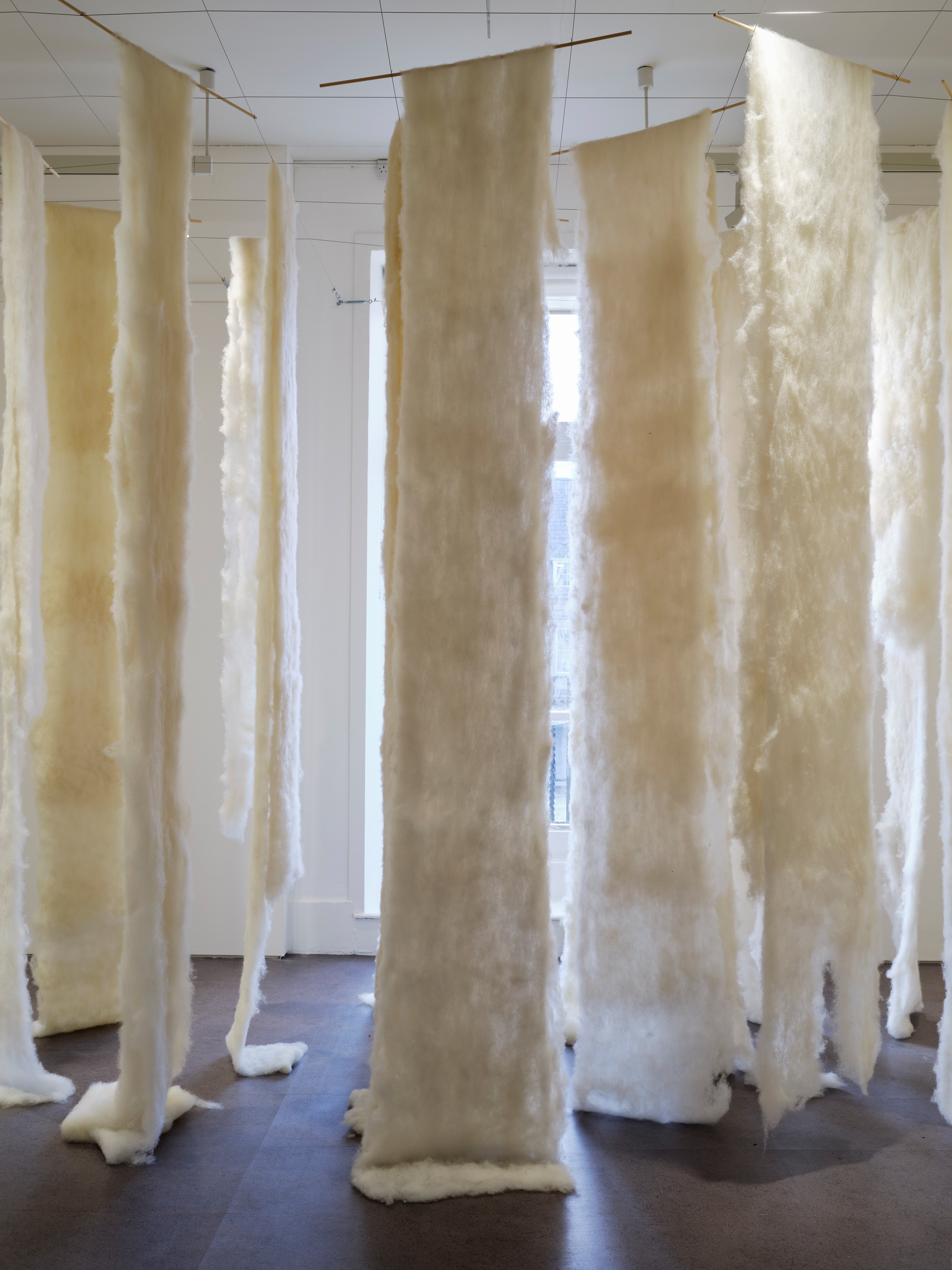 Installation view of Cecilia Vicuña at Irish Museum of Modern Art