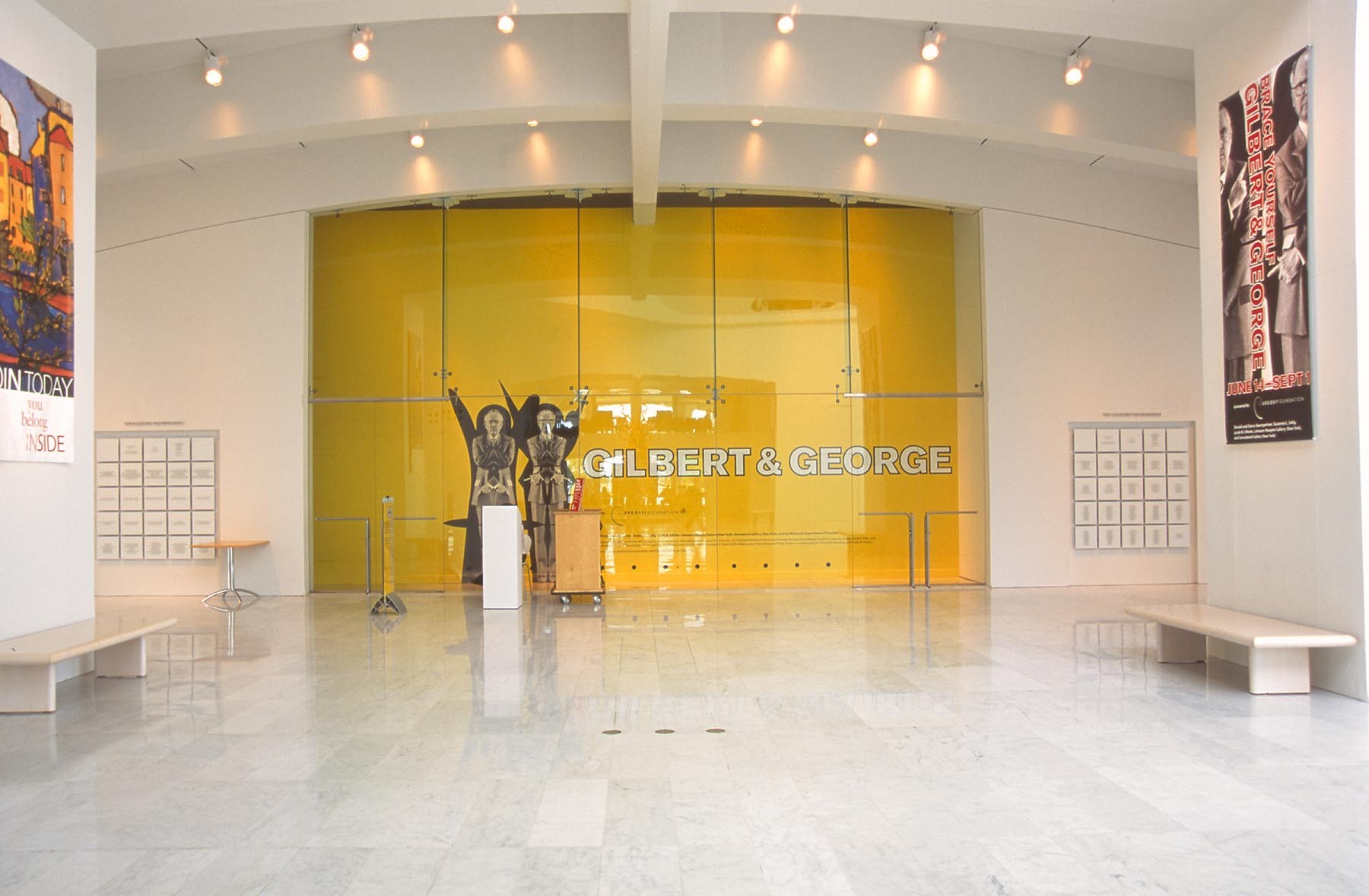 Installation view of Gilbert & George: Major Exhibition at Milwaukee Art Museum