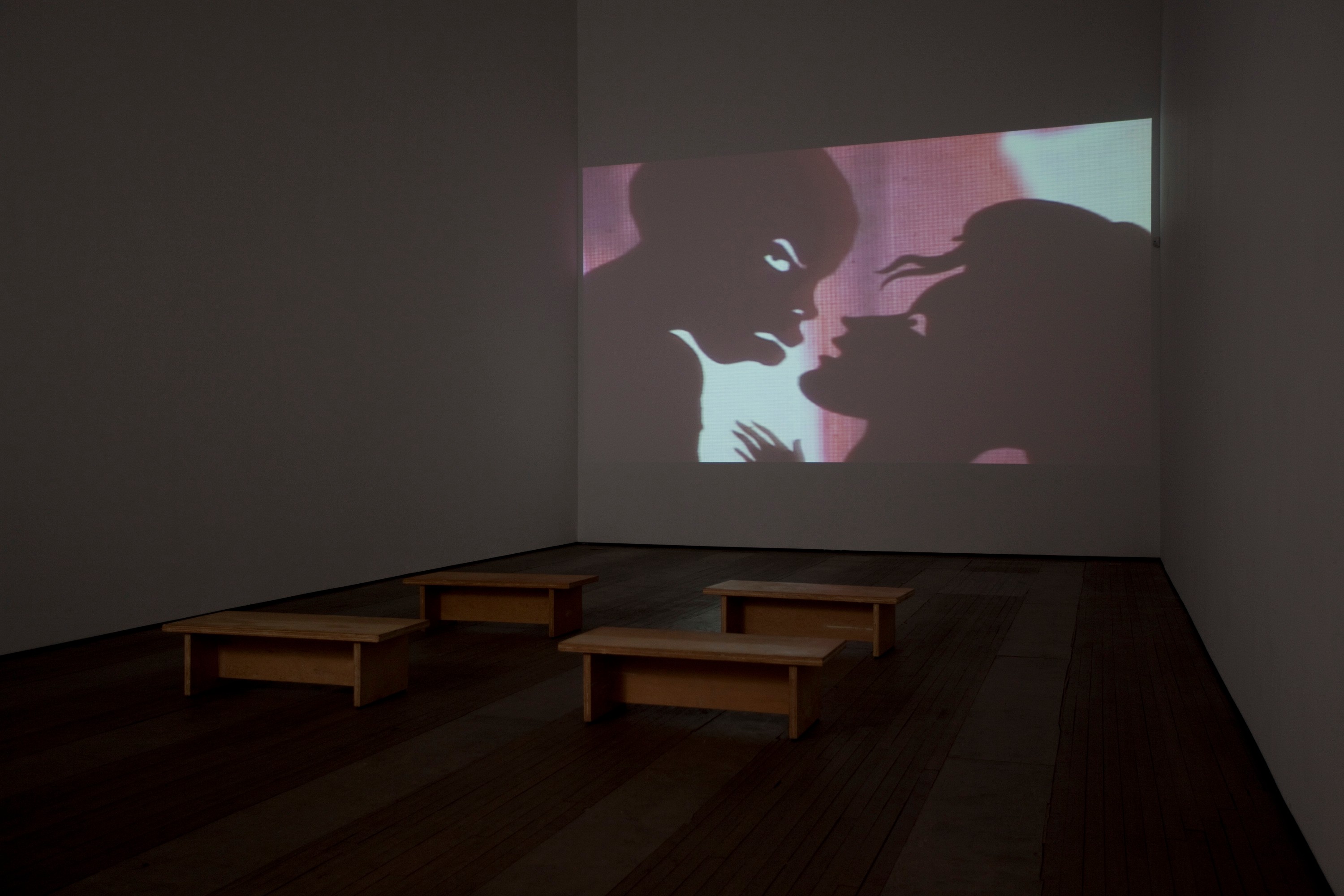 Installation view of Fall Frum Grace, Miss Pipi's Blue Tale at Lehmann Maupin New York