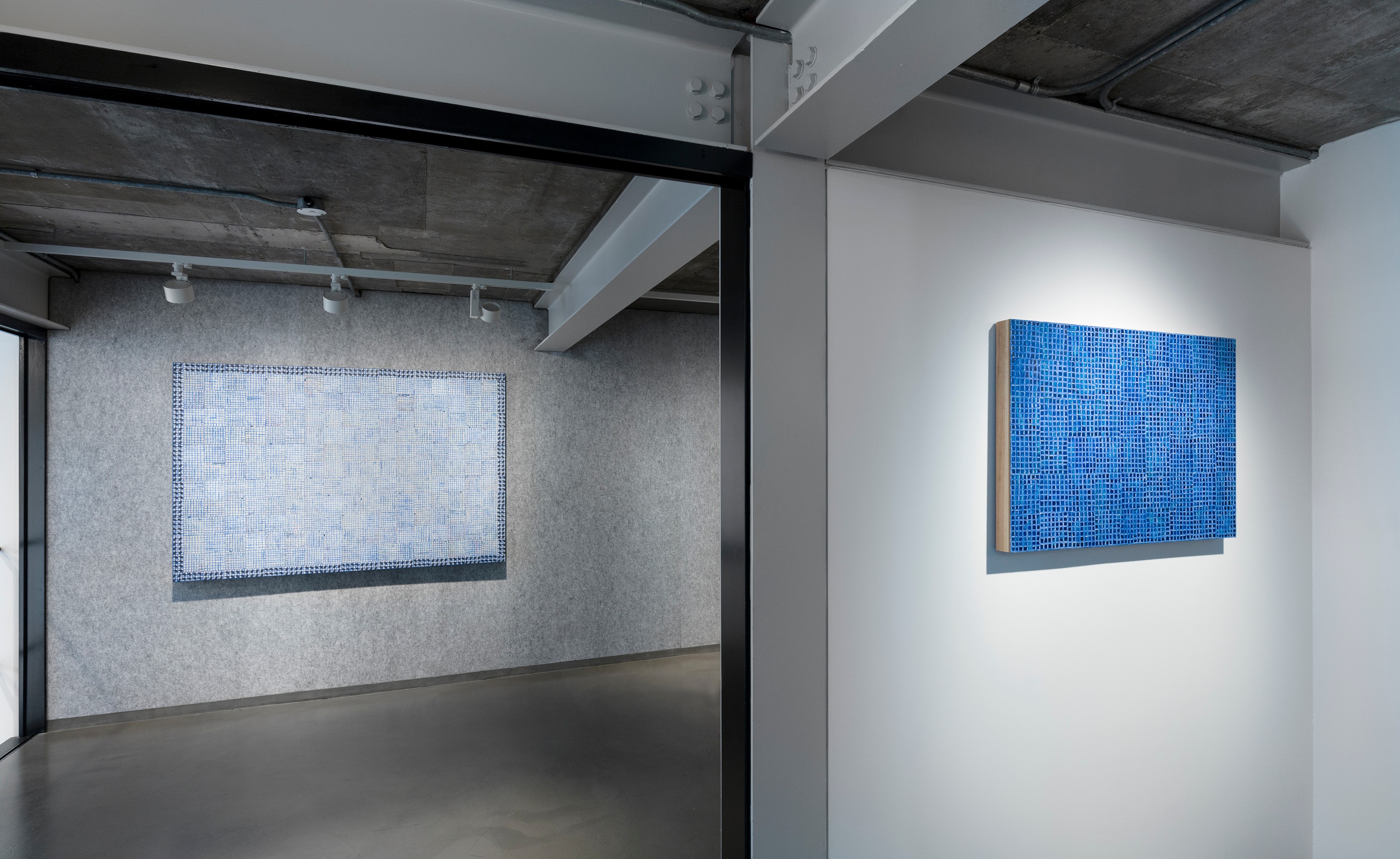 Installation view of McArthur Binion at Lehmann Maupin Seoul