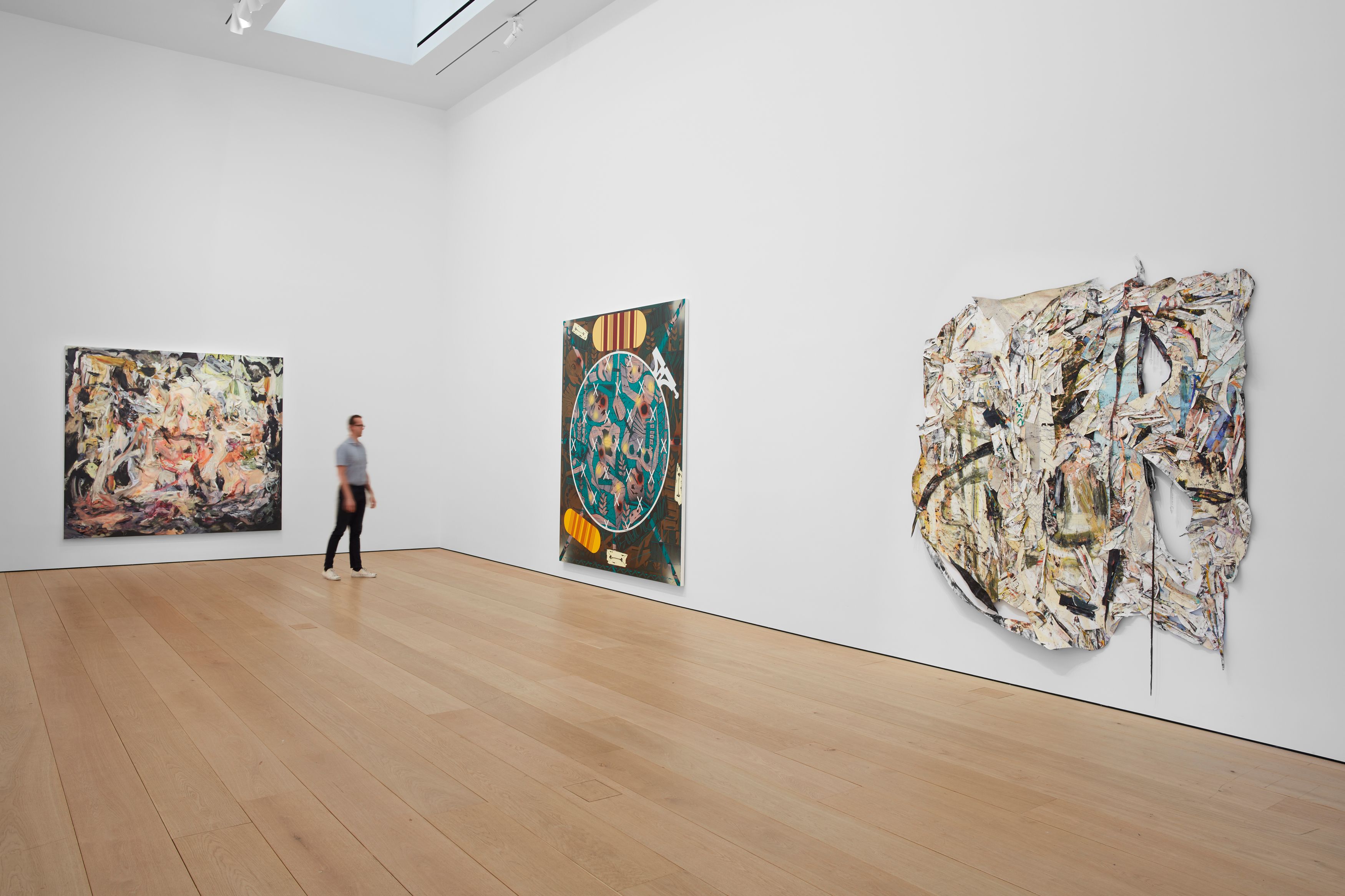 Installation view of cart, horse, cart at Lehmann Maupin New York