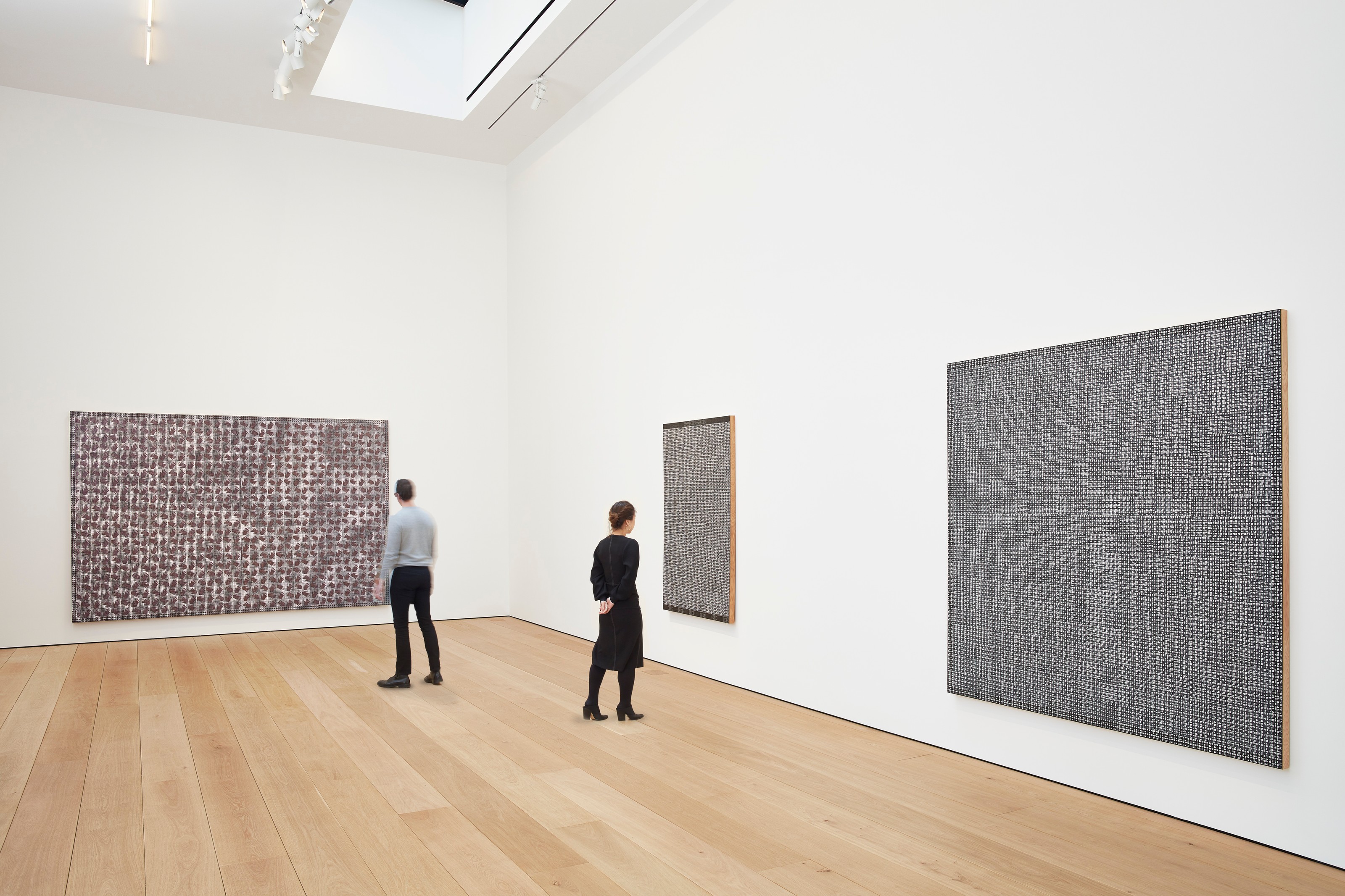 Installation view of McArthur Binion at Lehmann Maupin New York