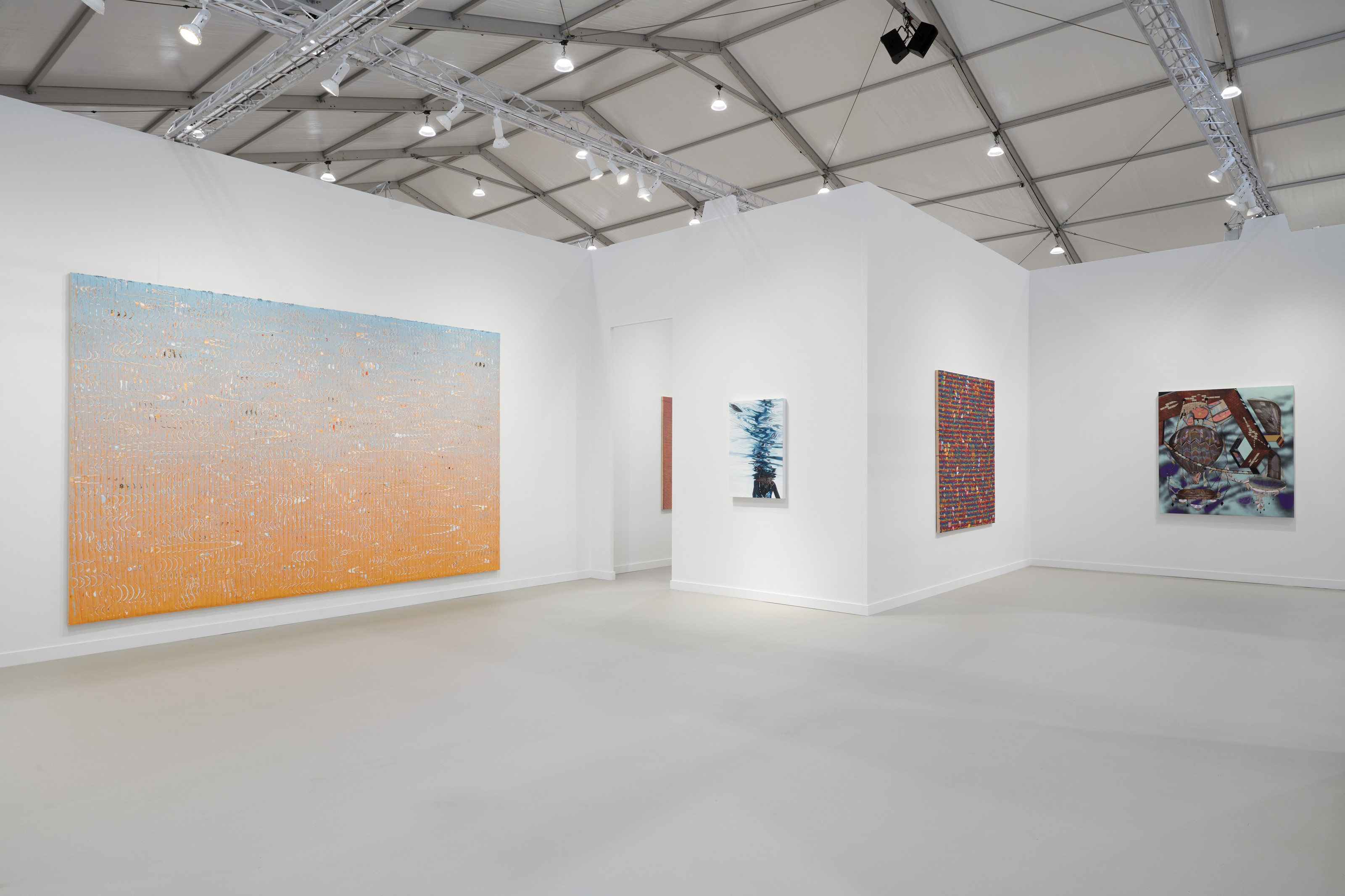 Installation view of Lehmann Maupin, Booth D8 at Frieze Los Angeles