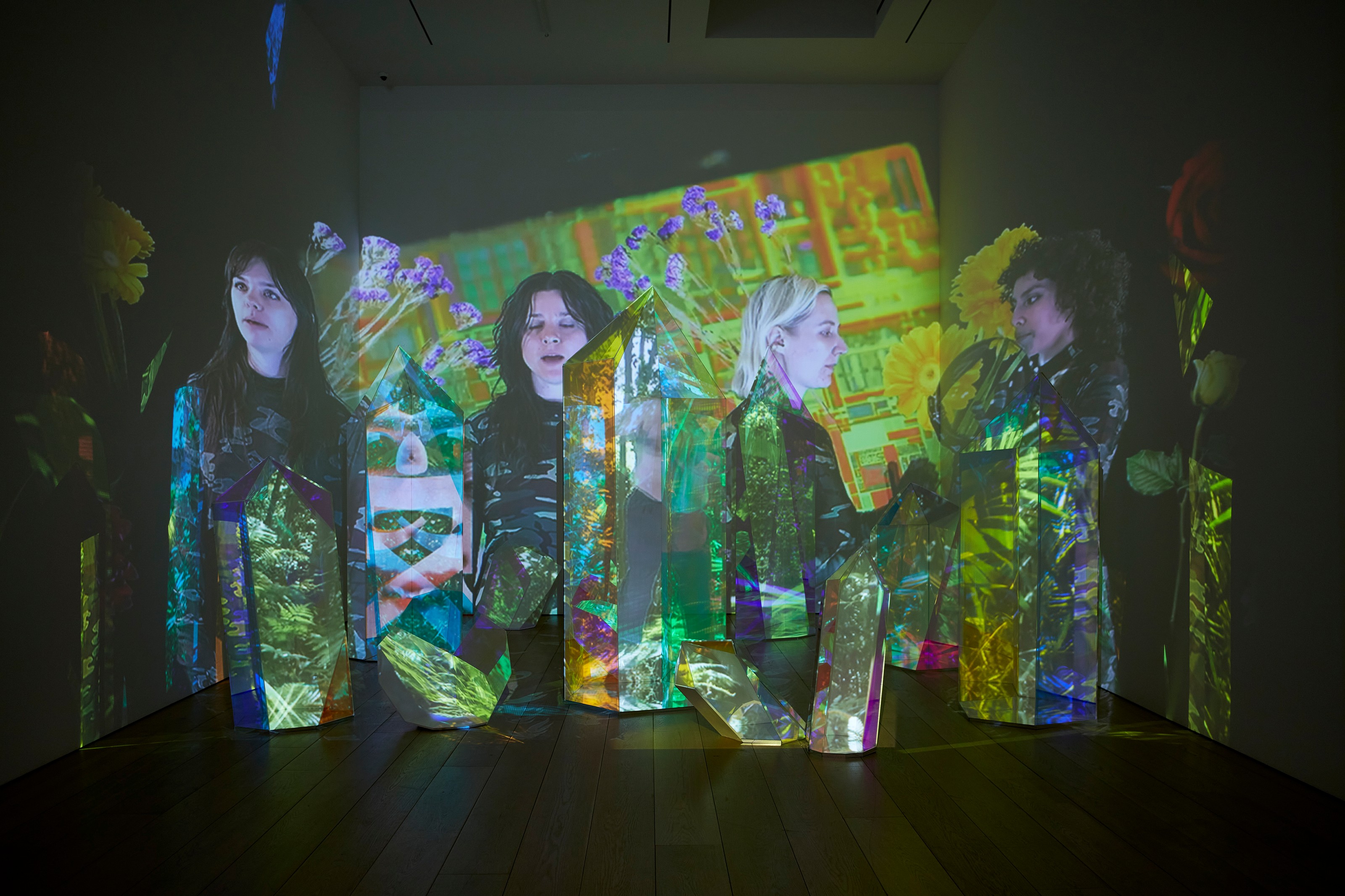 Installation view of Tony Oursler at Lehmann Maupin New York